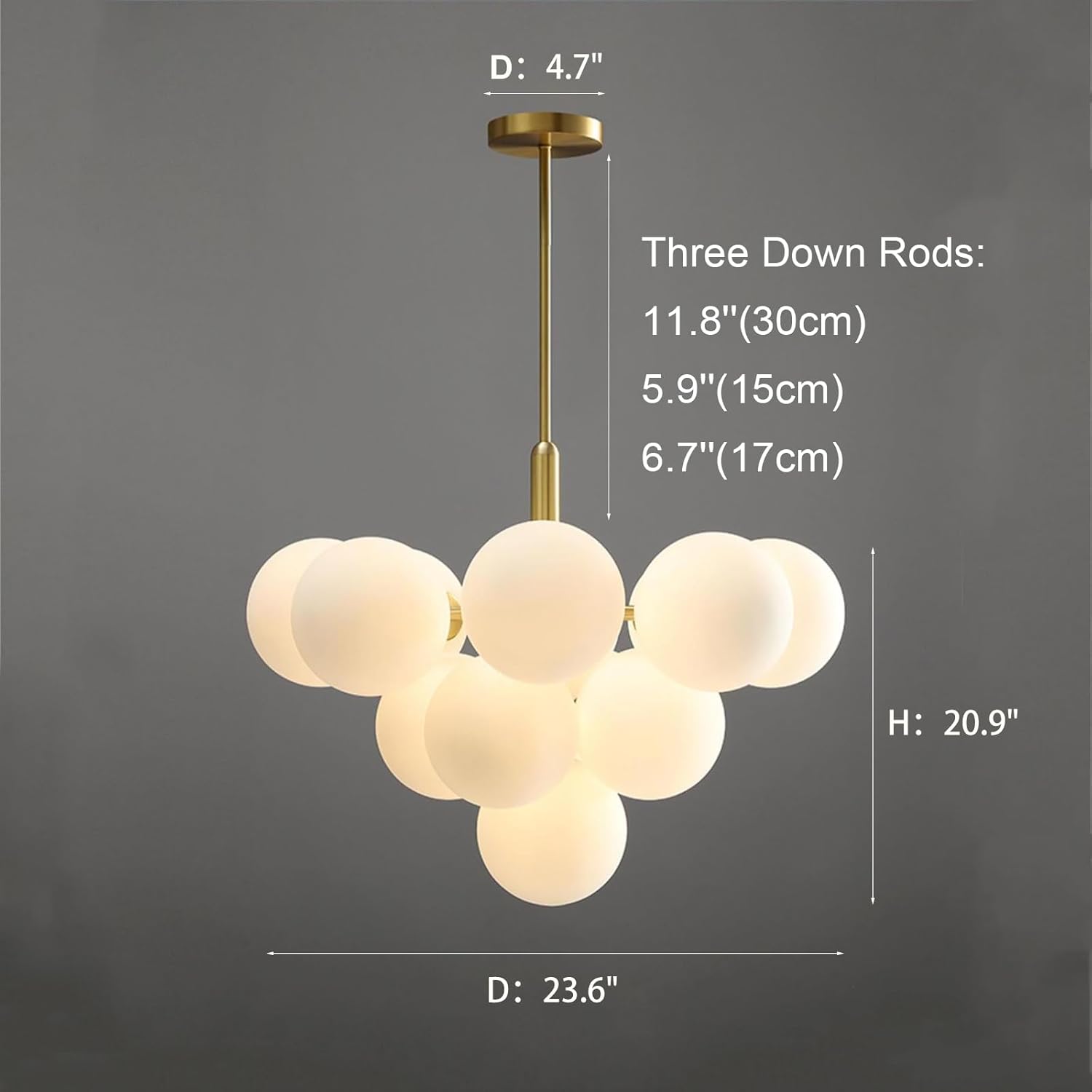 Modern Gold Bubble Chandelier 13-Light G9 Globe Pendant Light Adjustable Ceiling Fixture