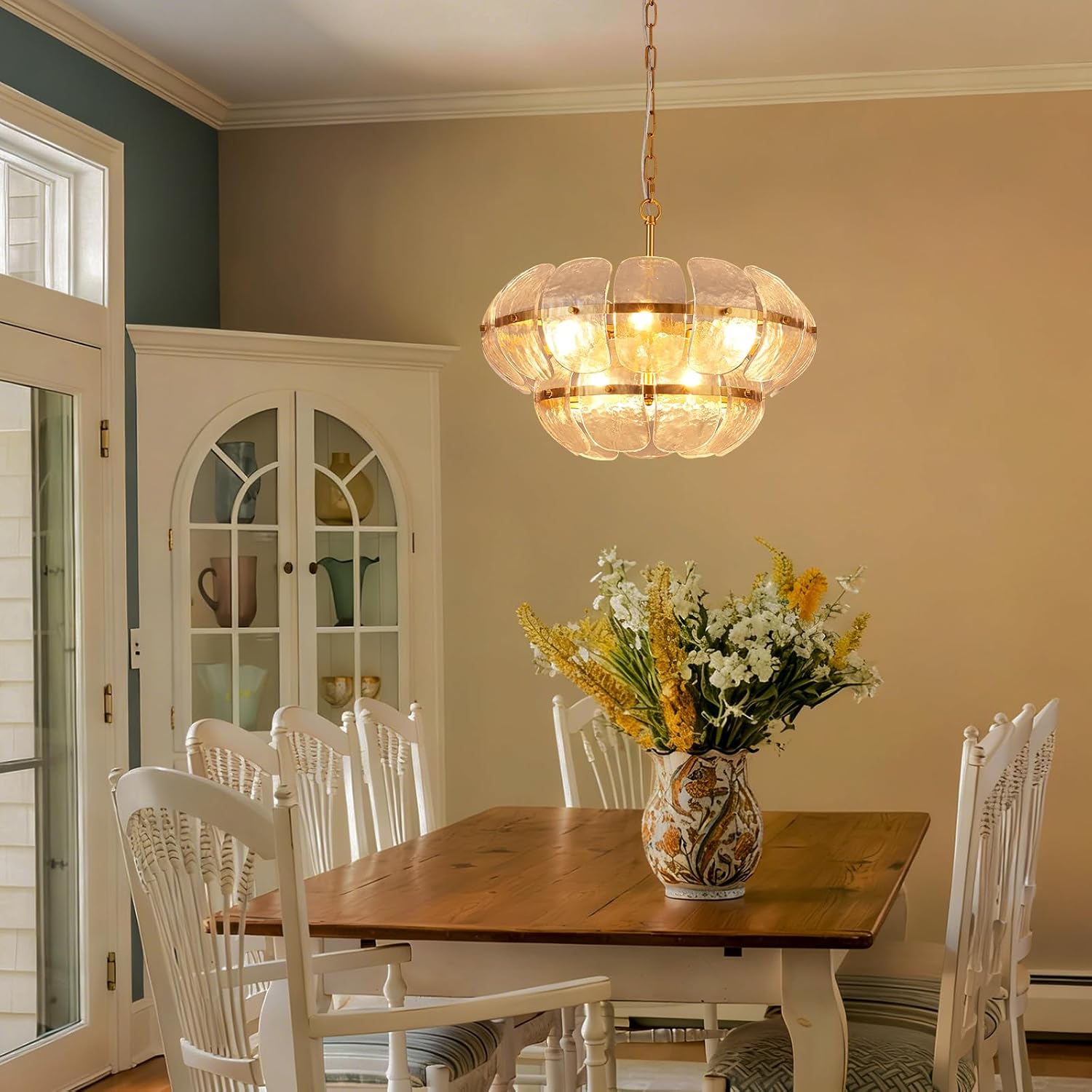 Modern Cloud Glass Gold Chandelier Adjustable Chain Pendant Light Handmade Glass E12 Ceiling Fixture
