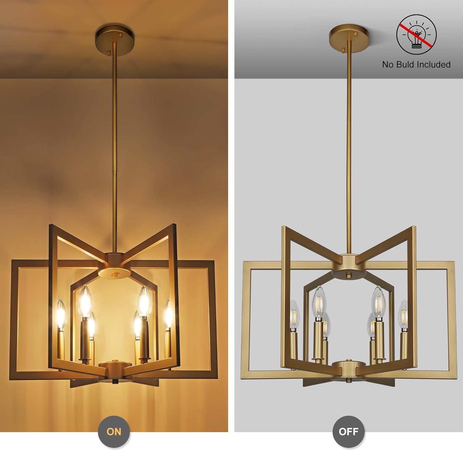Modern Gold 6-Light Geometric Chandelier Adjustable Height Hotel Project Pendant Lighting
