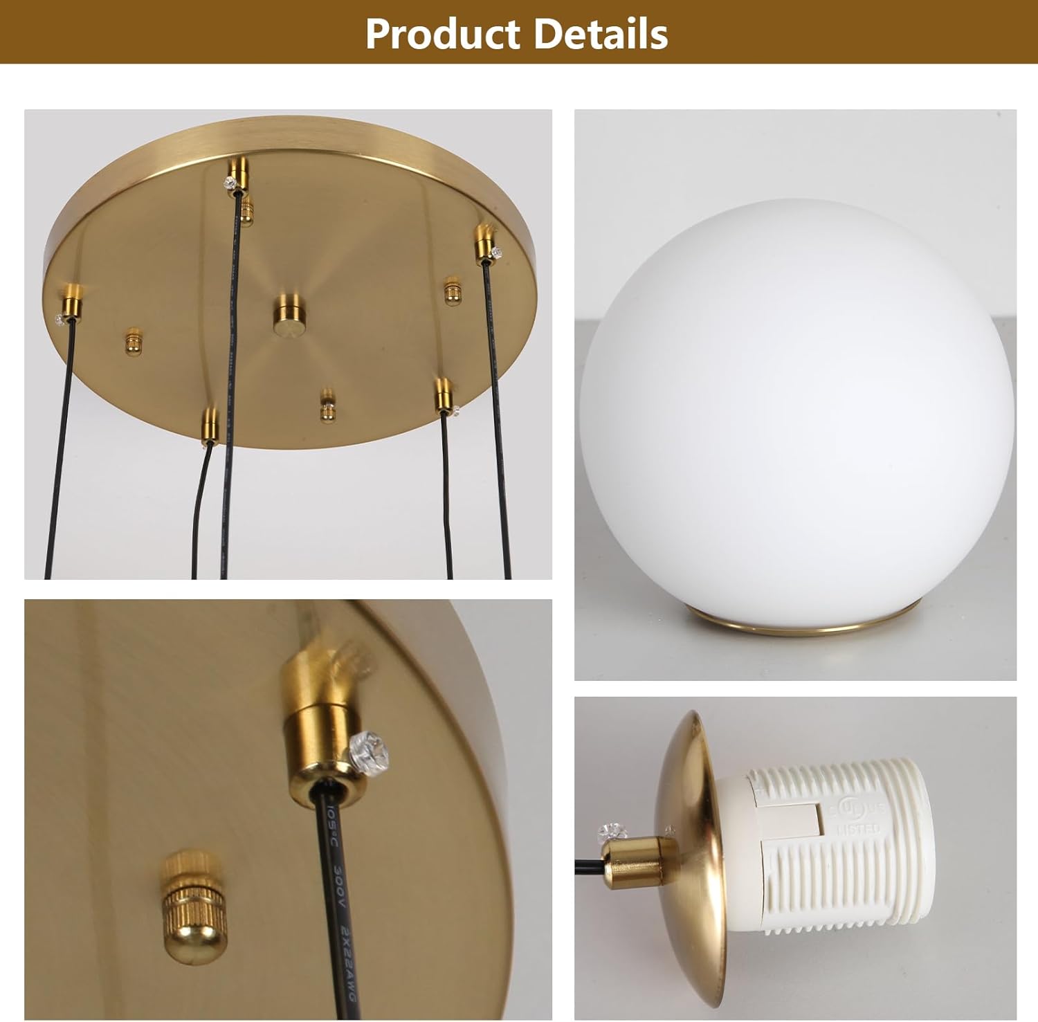 Modern Luxury Gold Multi Globe Adjustable LED Pendant Chandelier