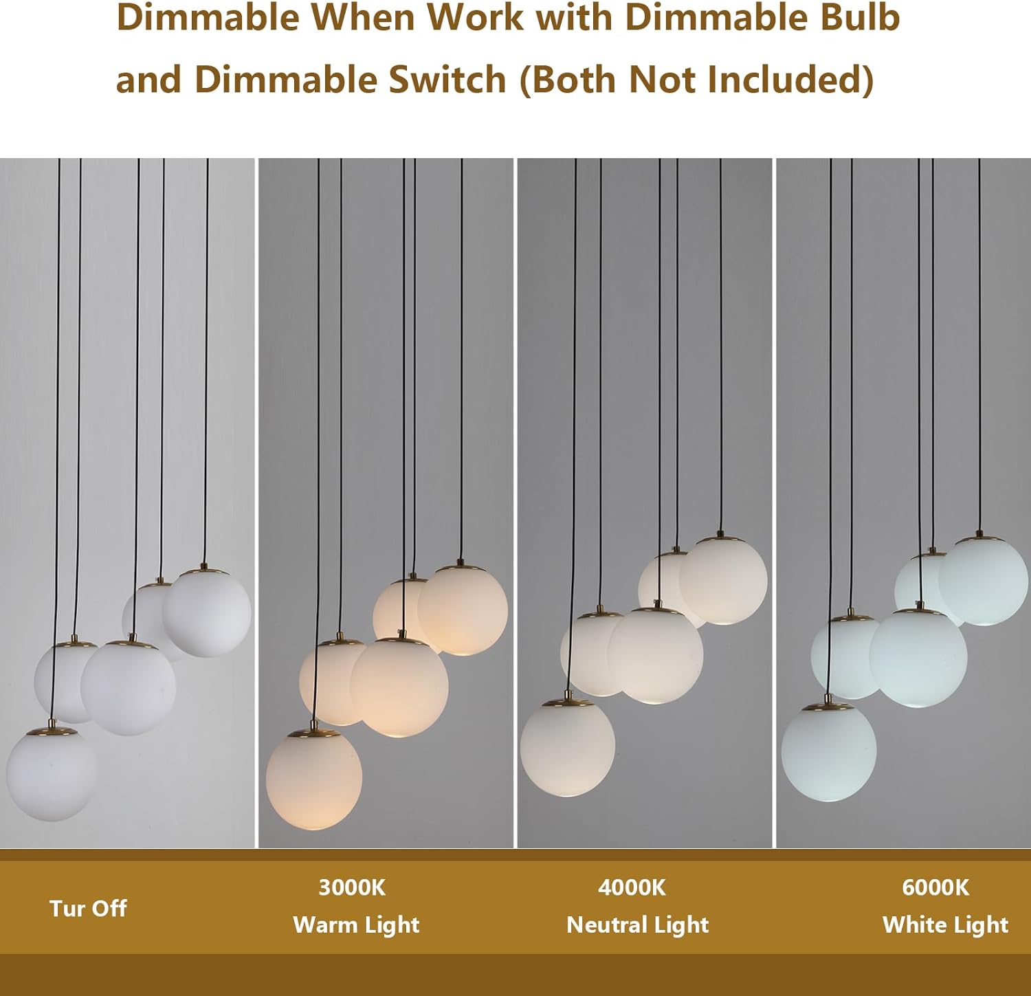 Modern Luxury Gold Multi Globe Adjustable LED Pendant Chandelier