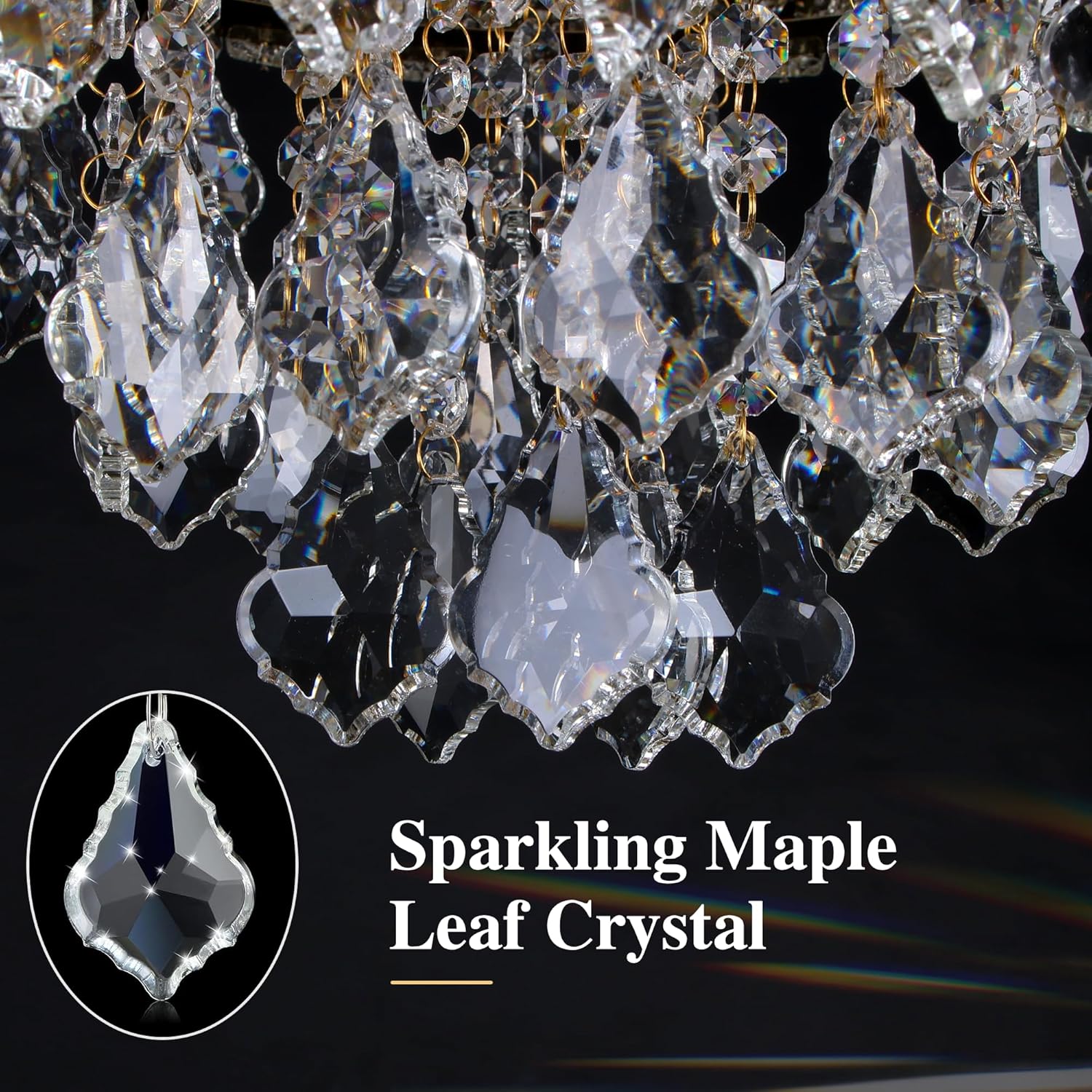 Modern Luxury Dimmable LED Crystal Ceiling Pendant Light with Remote - Gold Multi-Layer Round Design
