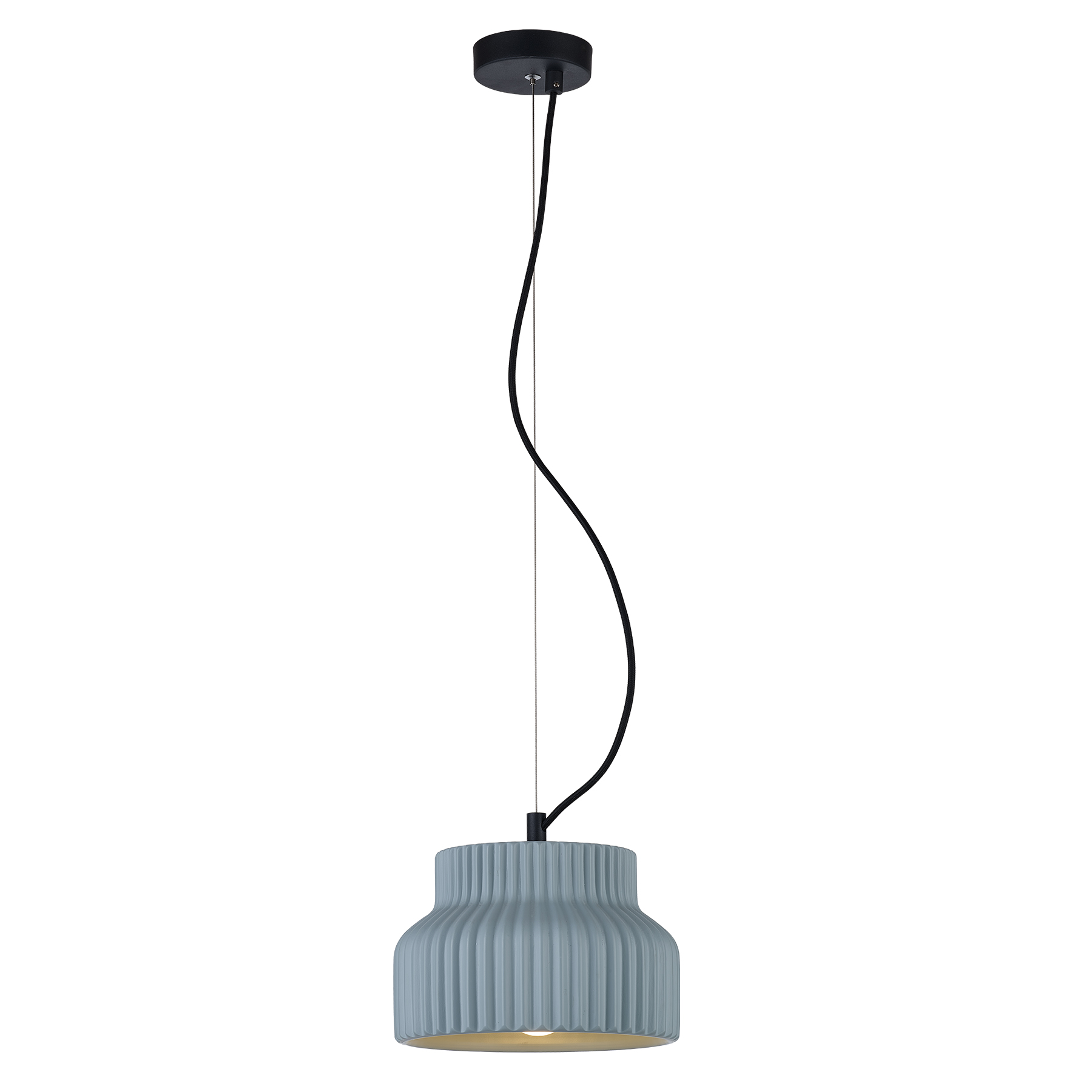 Nordic Light Blue Ribbed Pendant Light with Adjustable Cord