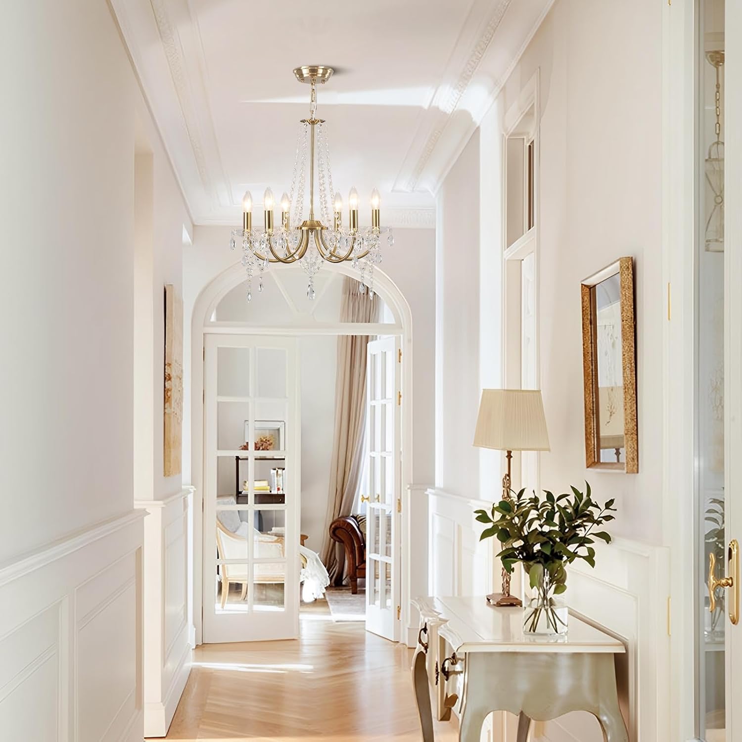 8-Light Gold Crystal Chandelier – 20.1
