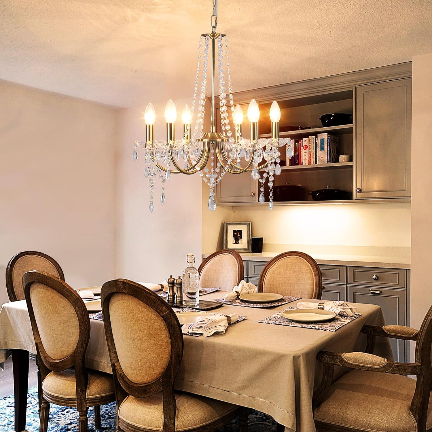 8-Light Gold Crystal Chandelier – 20.1