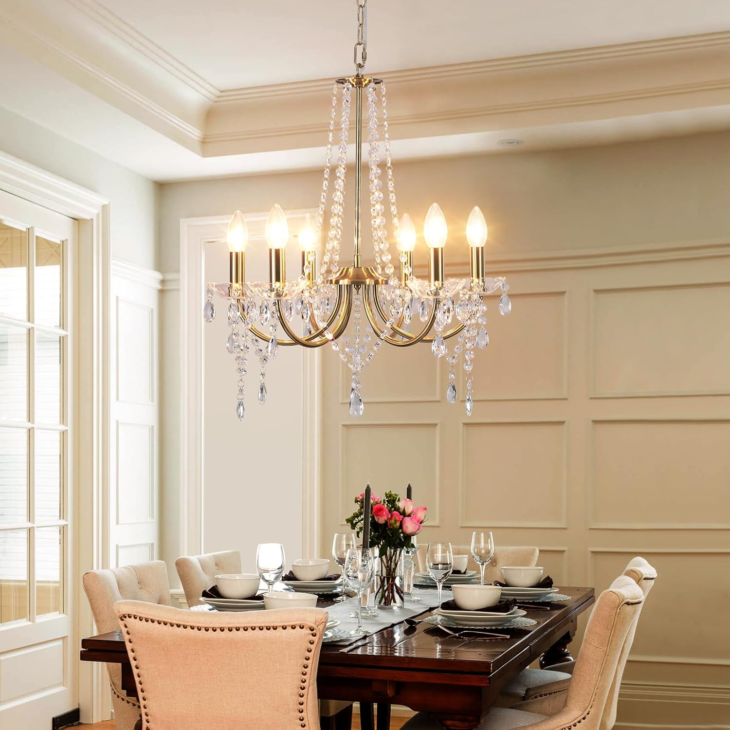 8-Light Gold Crystal Chandelier – 20.1