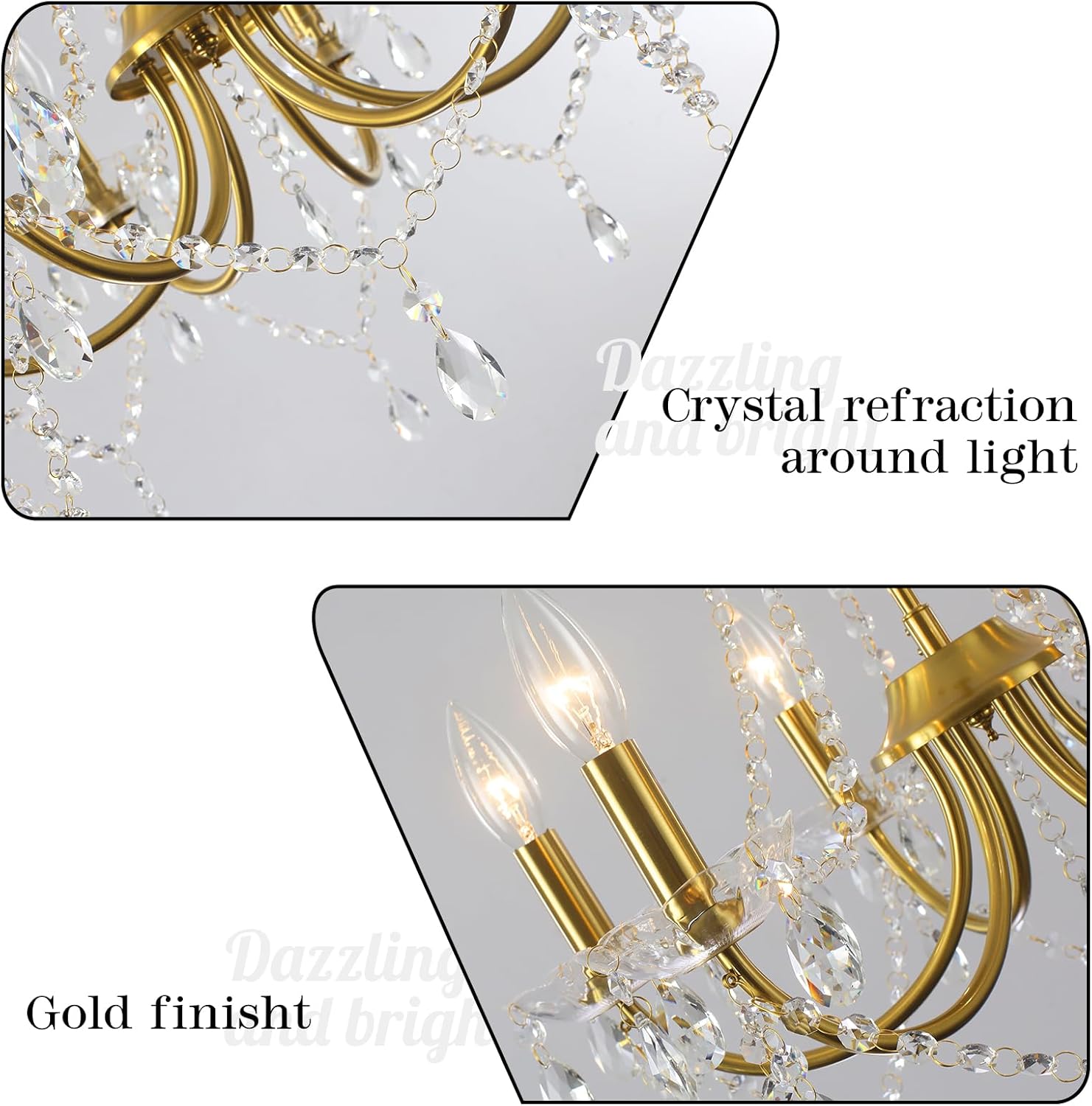 8-Light Gold Crystal Chandelier – 20.1