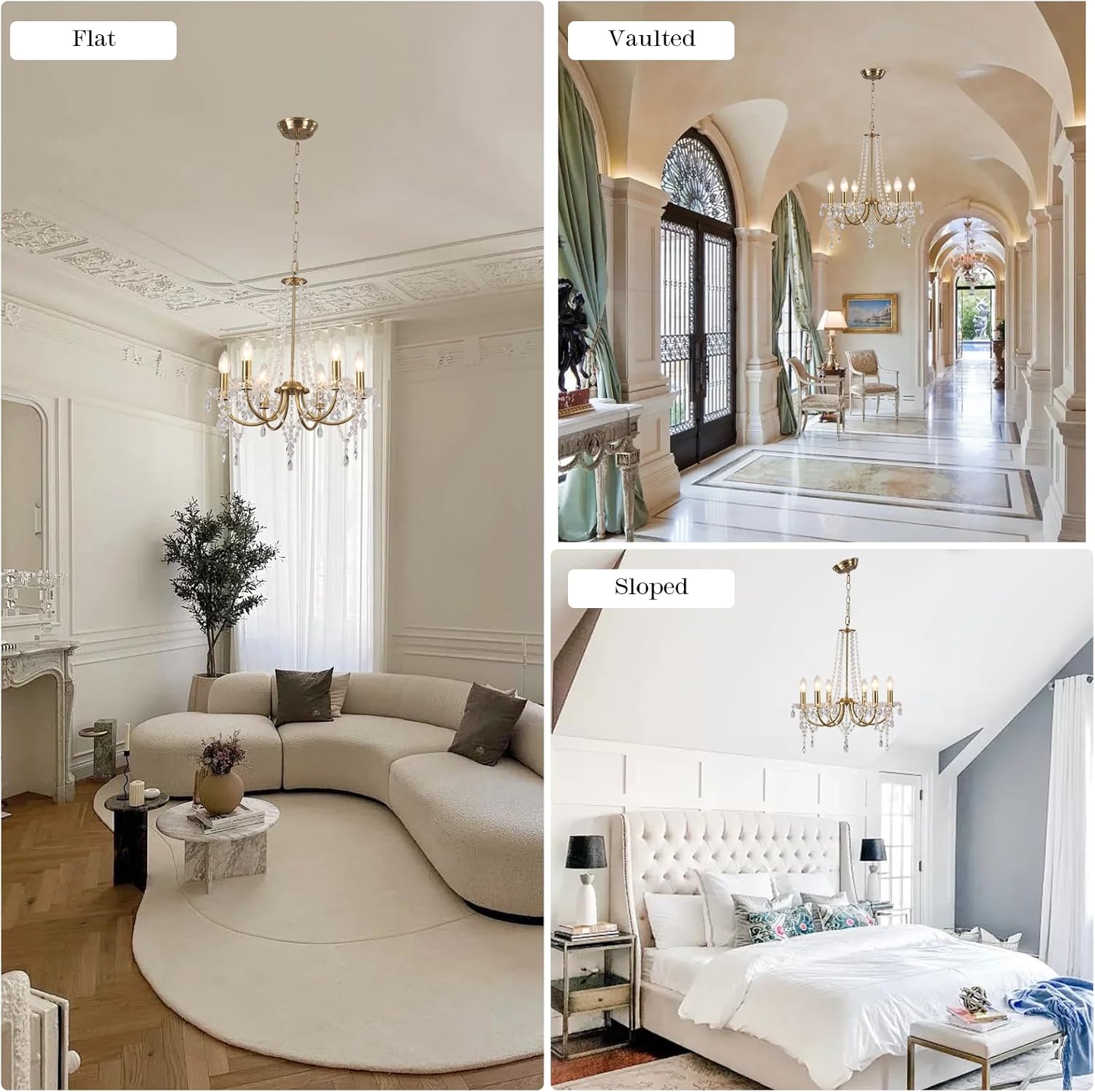 8-Light Gold Crystal Chandelier – 20.1