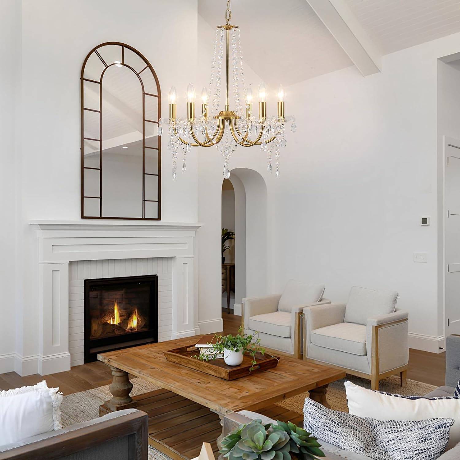 8-Light Gold Crystal Chandelier – 20.1
