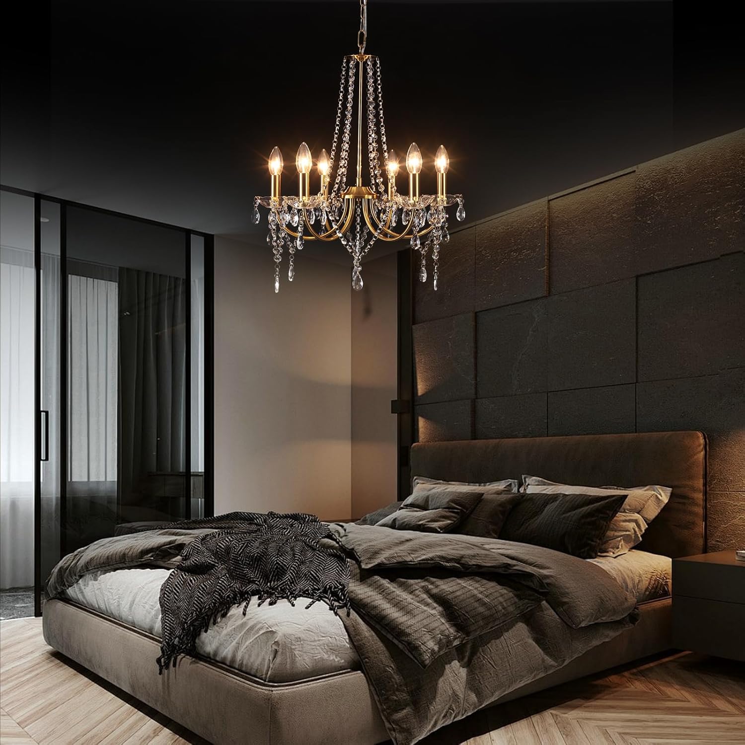 8-Light Gold Crystal Chandelier – 20.1