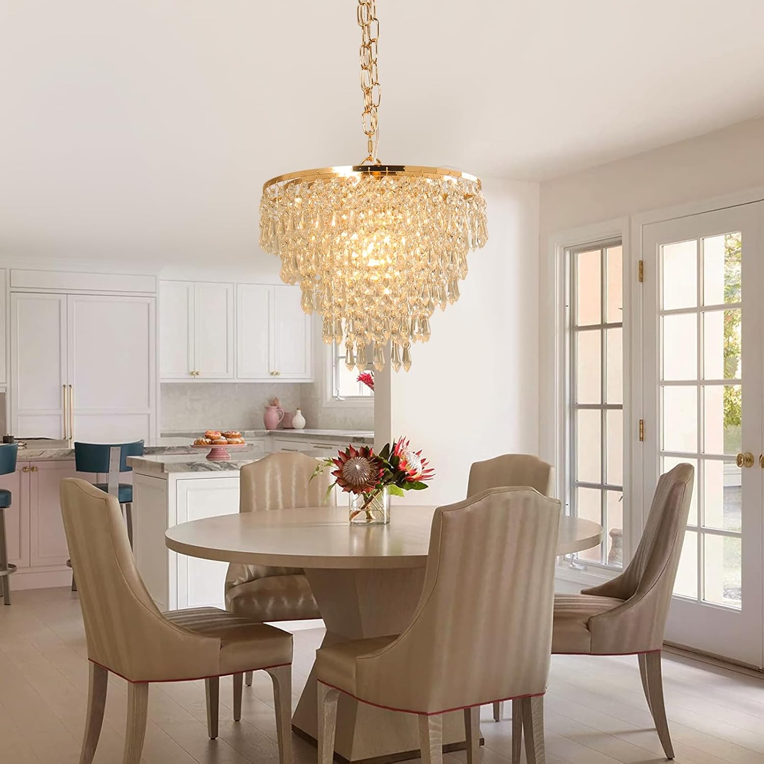 Modern Crystal Chandelier Pendant Light - 11.8