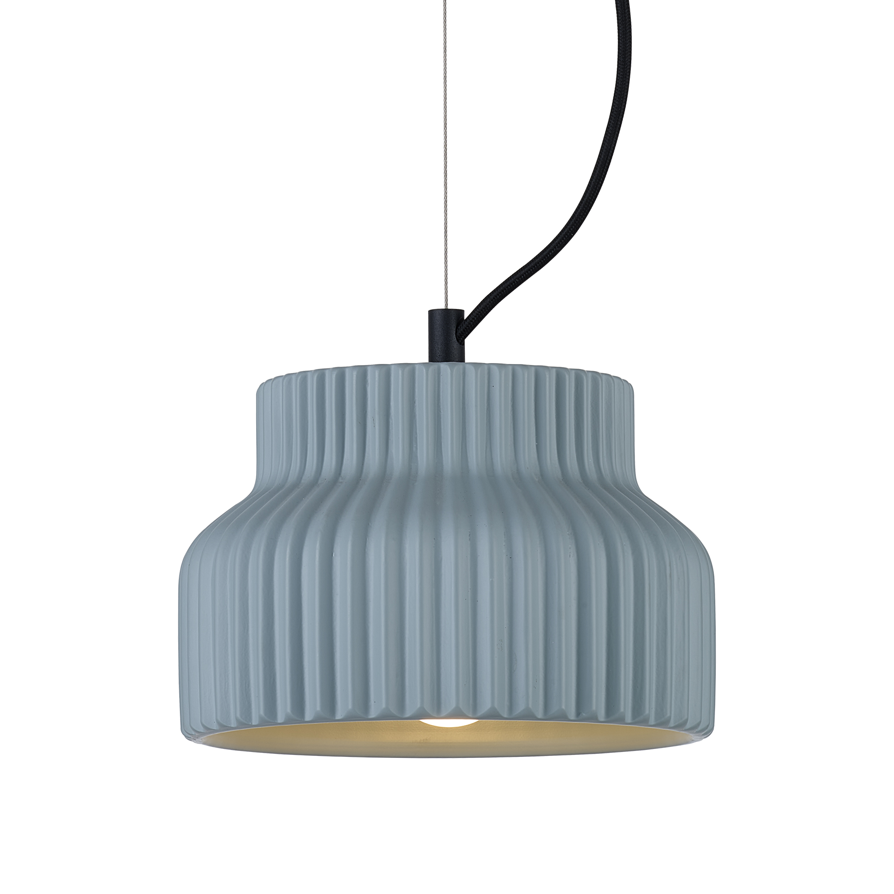 Nordic Light Blue Ribbed Pendant Light with Adjustable Cord