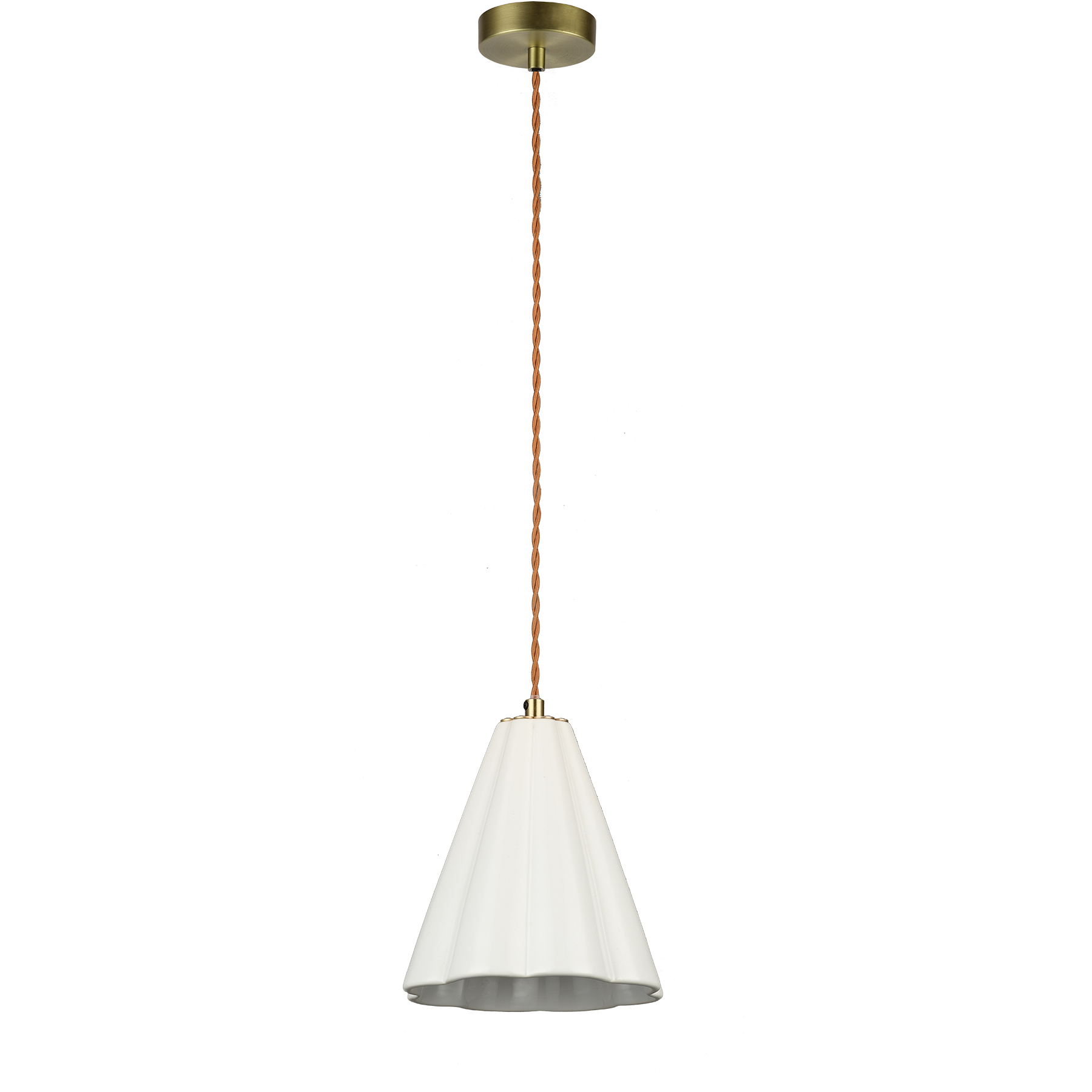 White Ceramic Pendant Light - Adjustable Height, Dimmable LED Modern Hanging Lamp
