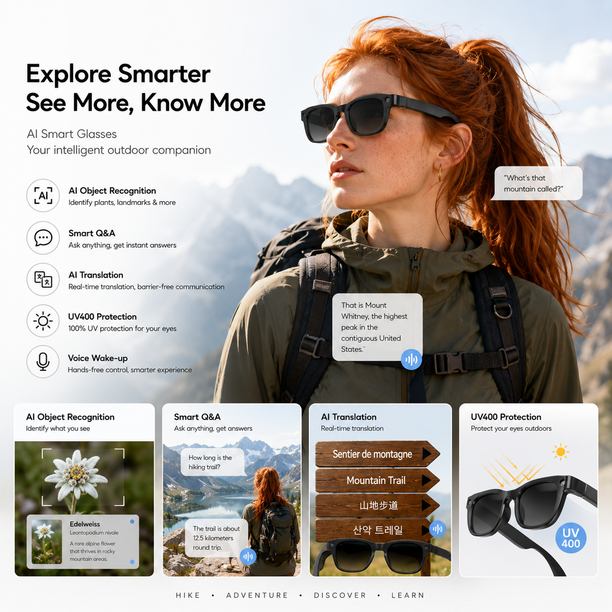 Next-Level Bluetooth AI Smart Glasses for Seamless Content Creation