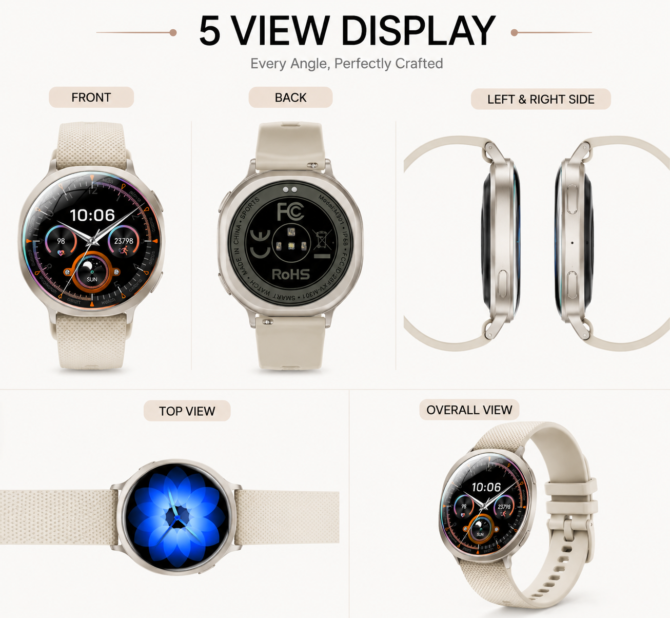 Morrison IP68 Elegant Luxury Smart Watch 1.32'' AMOLED Bluetooth Call Fitness Watch