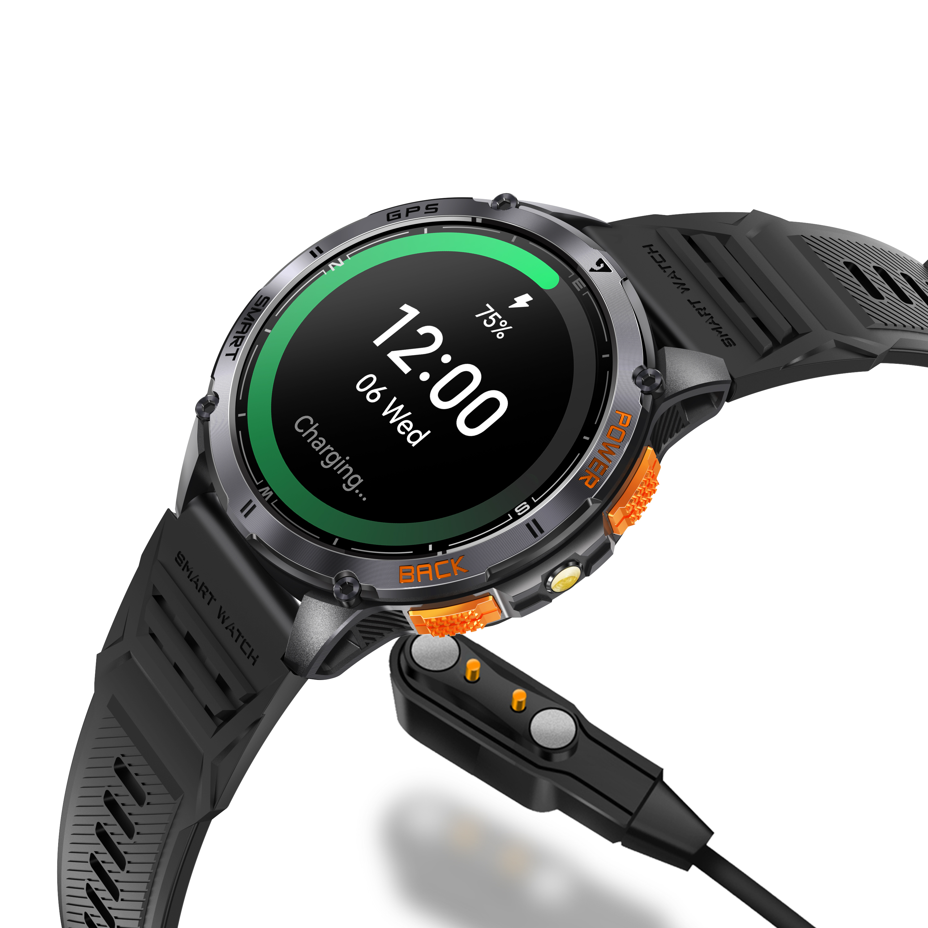 Rugged AMOLED Outdoor GPS Smartwatch with Multi-System Positioning & Flashlight