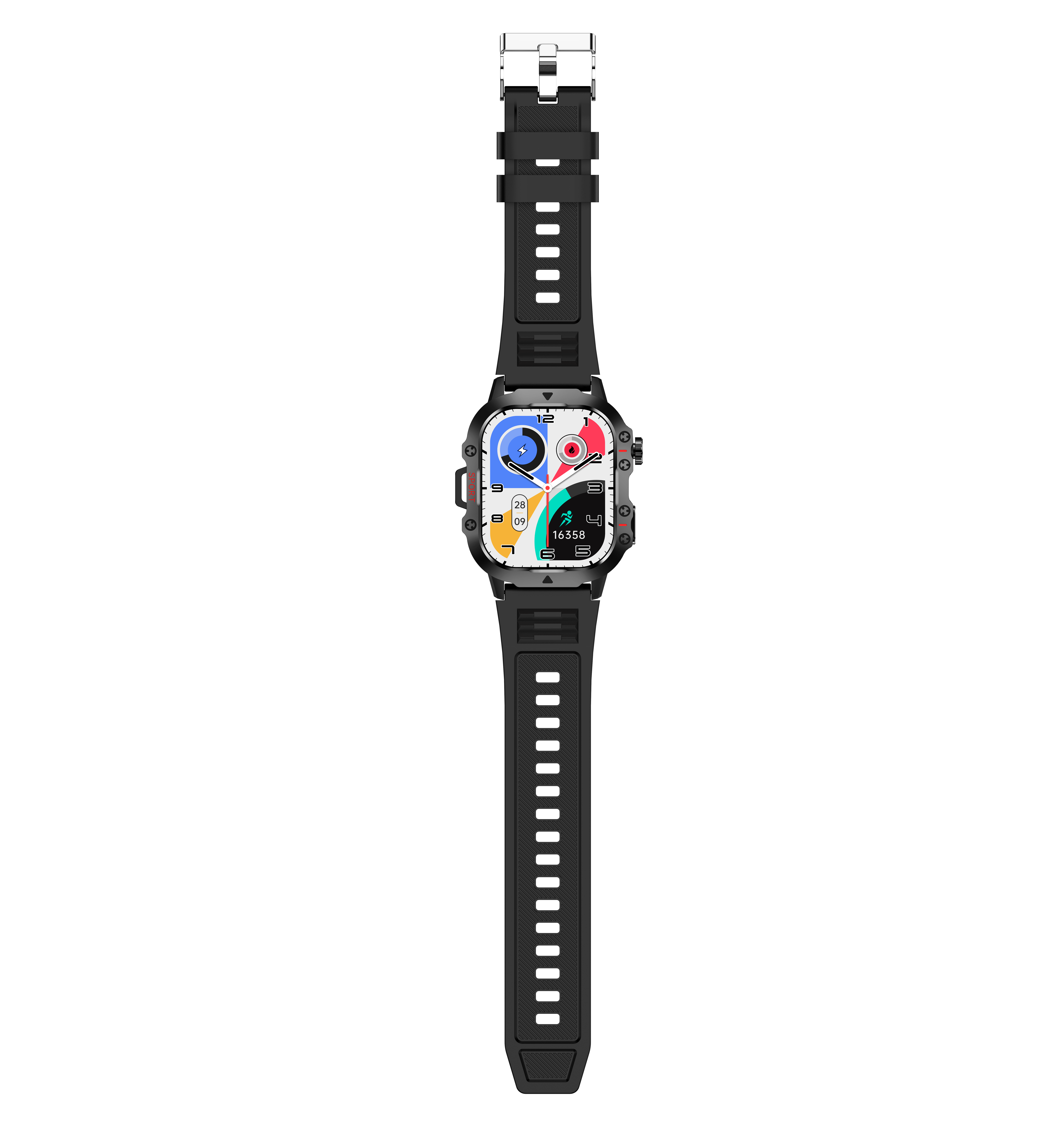 2.01'' Outdoor Smart Watch for Men with Bluetooth Call, 100+ Sports Modes, Heart Rate & SpO2 Monitor