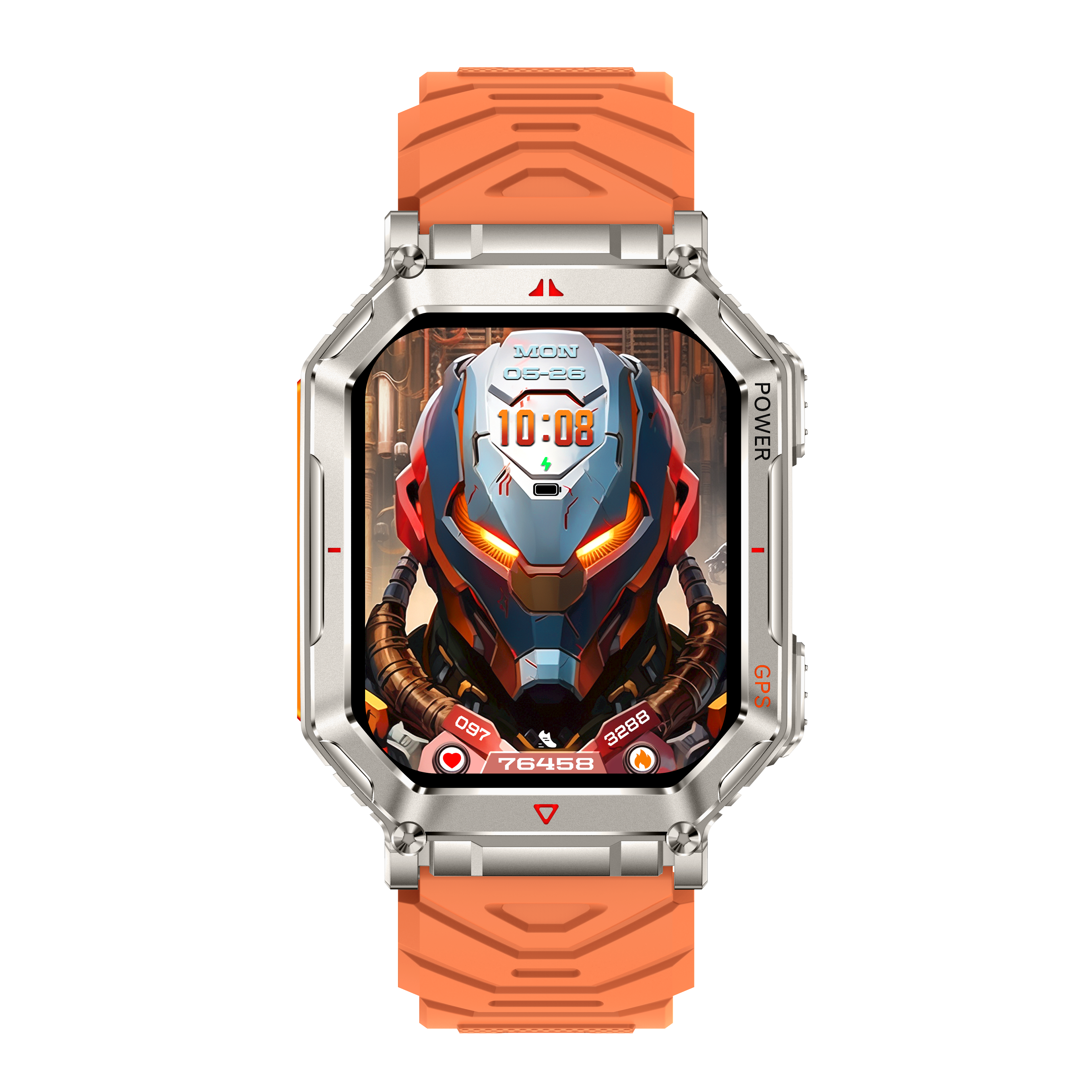 Rugged Men's Outdoor GPS Smartwatch with AI Voice, Flashlight & 107+ Sports Modes