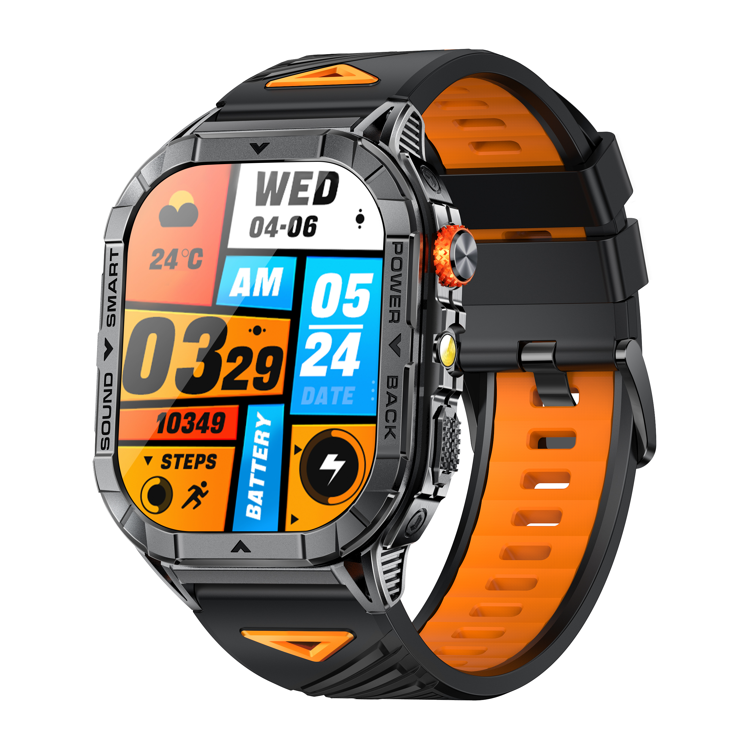 Rugged Outdoor AMOLED Smartwatch with Flashlight & Call Function