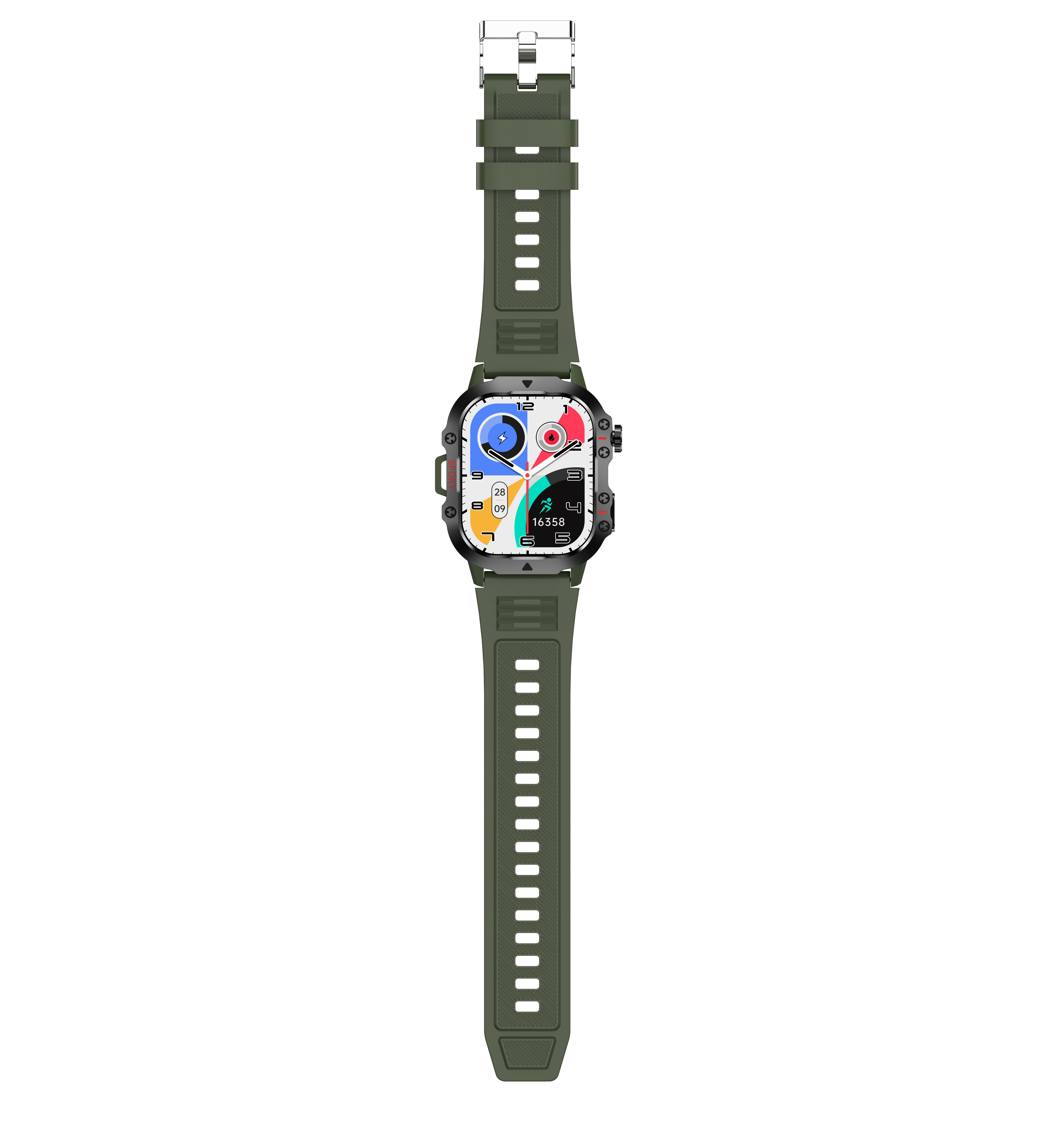 Outdoor Rugged Smartwatch for Men with Bluetooth Call, Flashlight, and 100+ Sports Modes