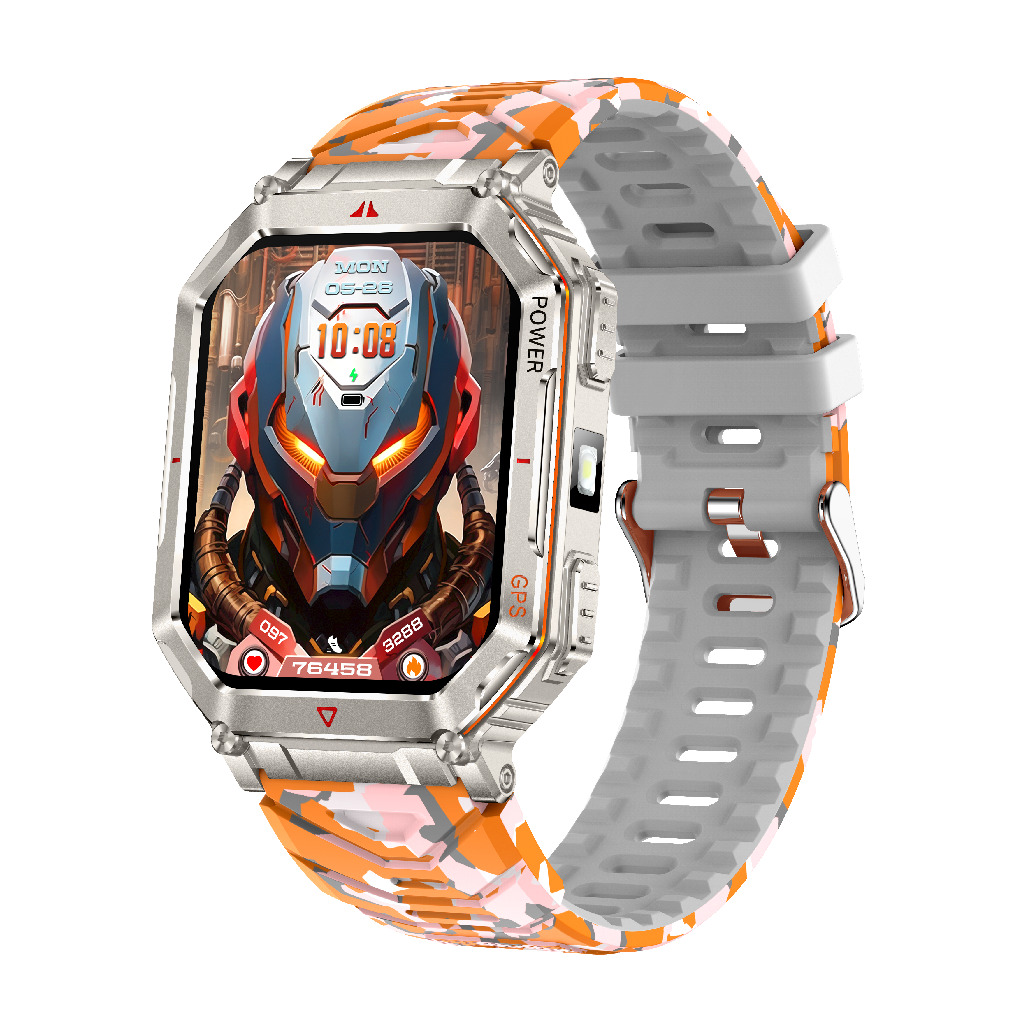 Men's Outdoor GPS Smartwatch with AI Assistant, 107+ Sports Modes, and Rugged Design