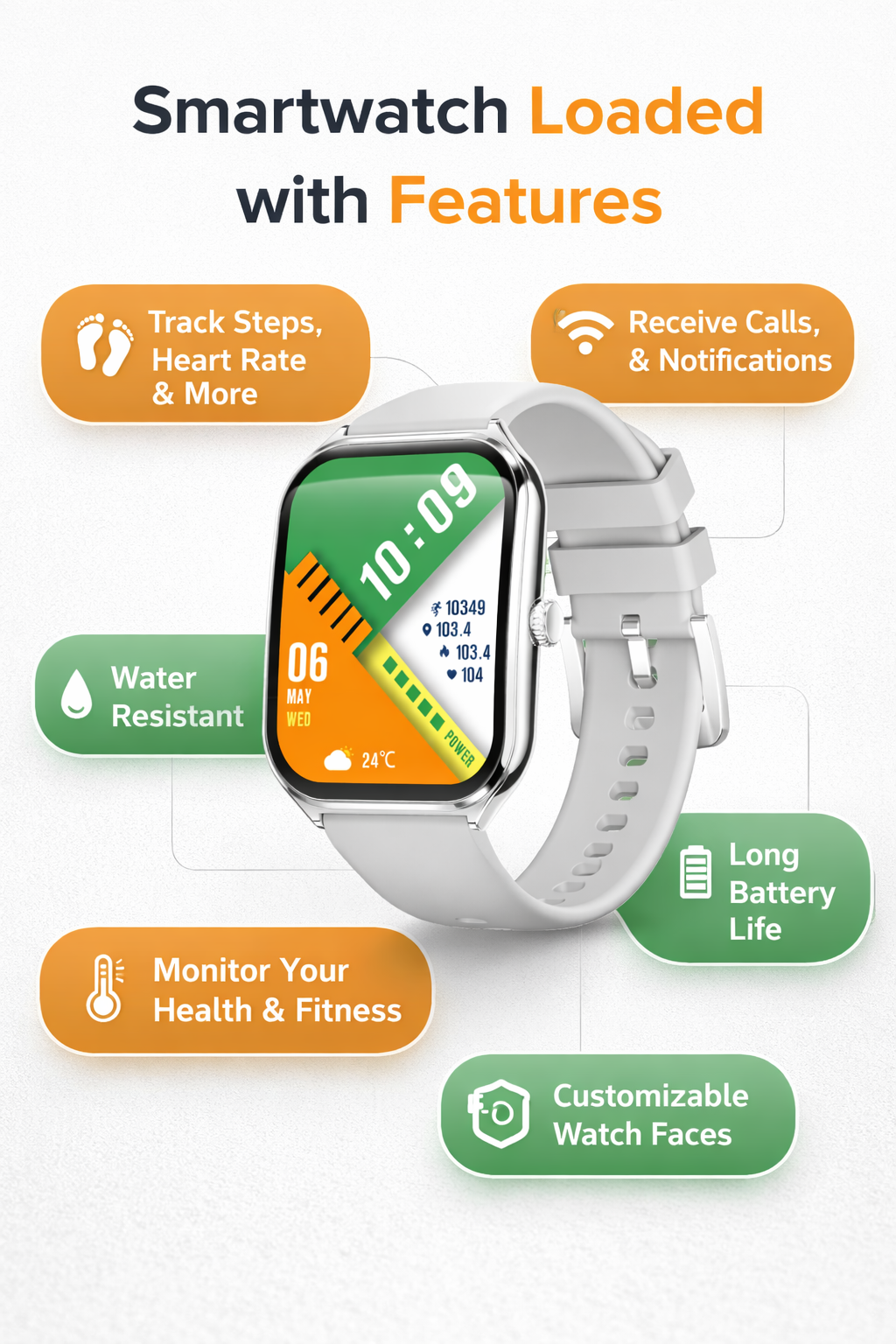 Morrison IP68 Waterproof Fashion Sports Elegant Luxury Smart Watch 1.96'' AMOLED Bluetooth Call