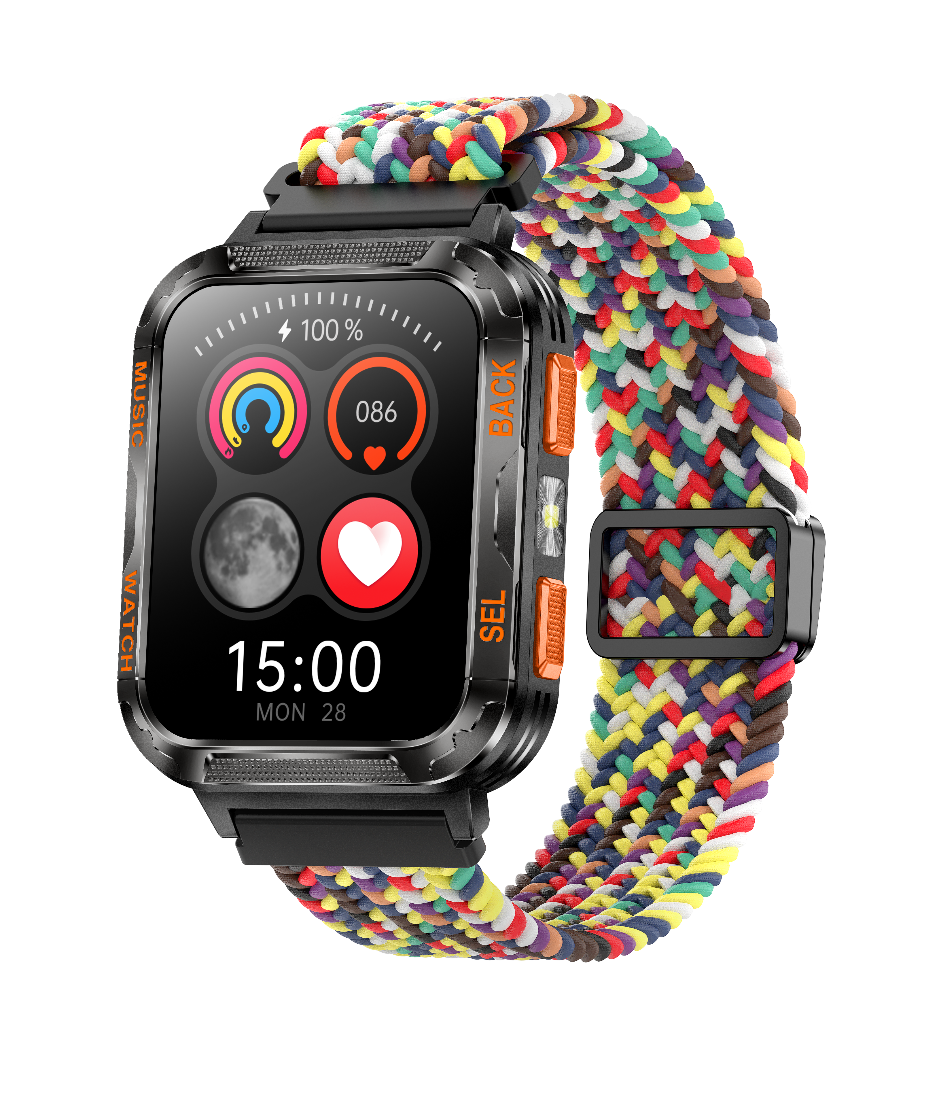 Outdoor Sports Smartwatch with Music Playback and Health Monitoring