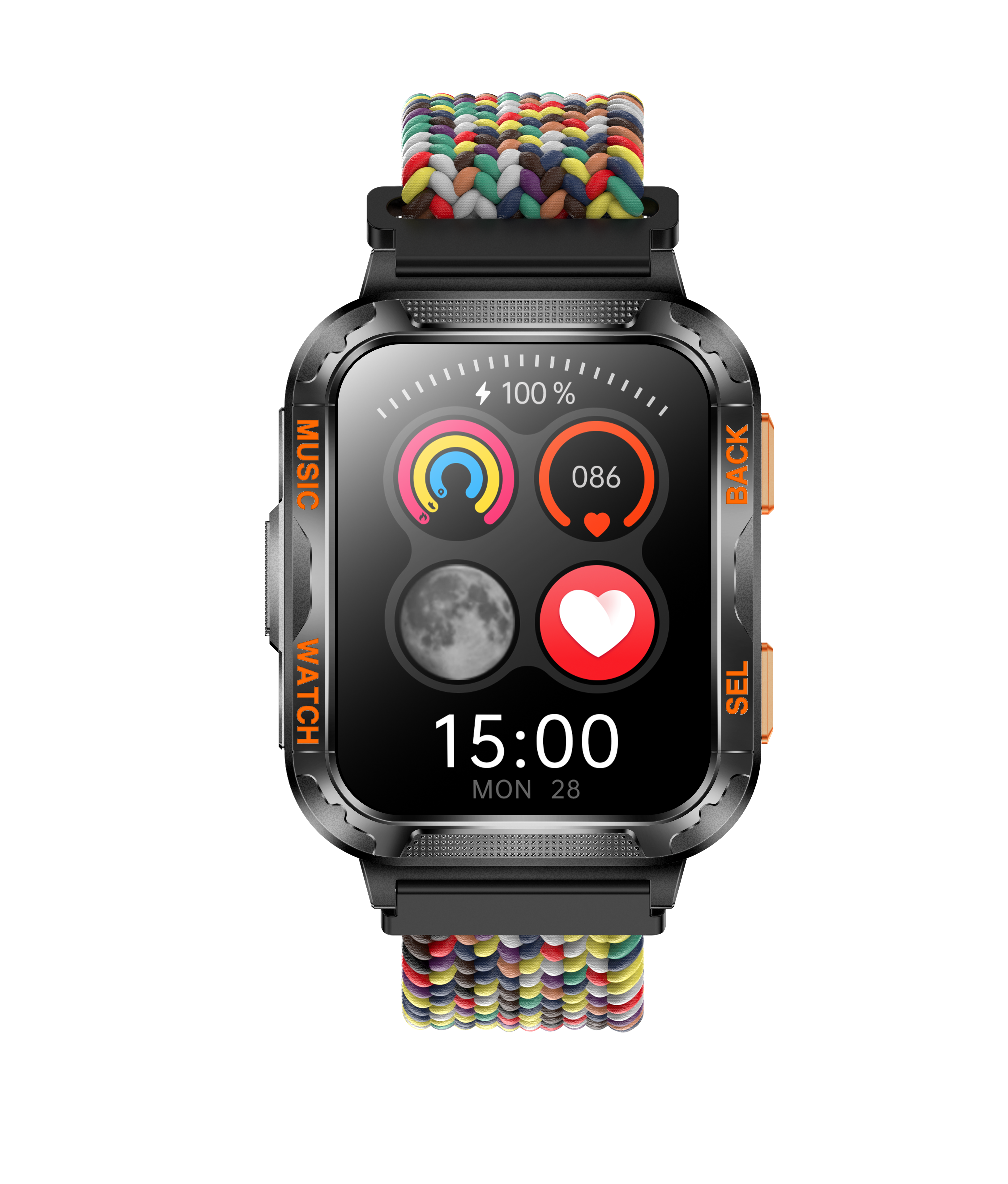 Outdoor Sports Smartwatch with Music Playback and Health Monitoring