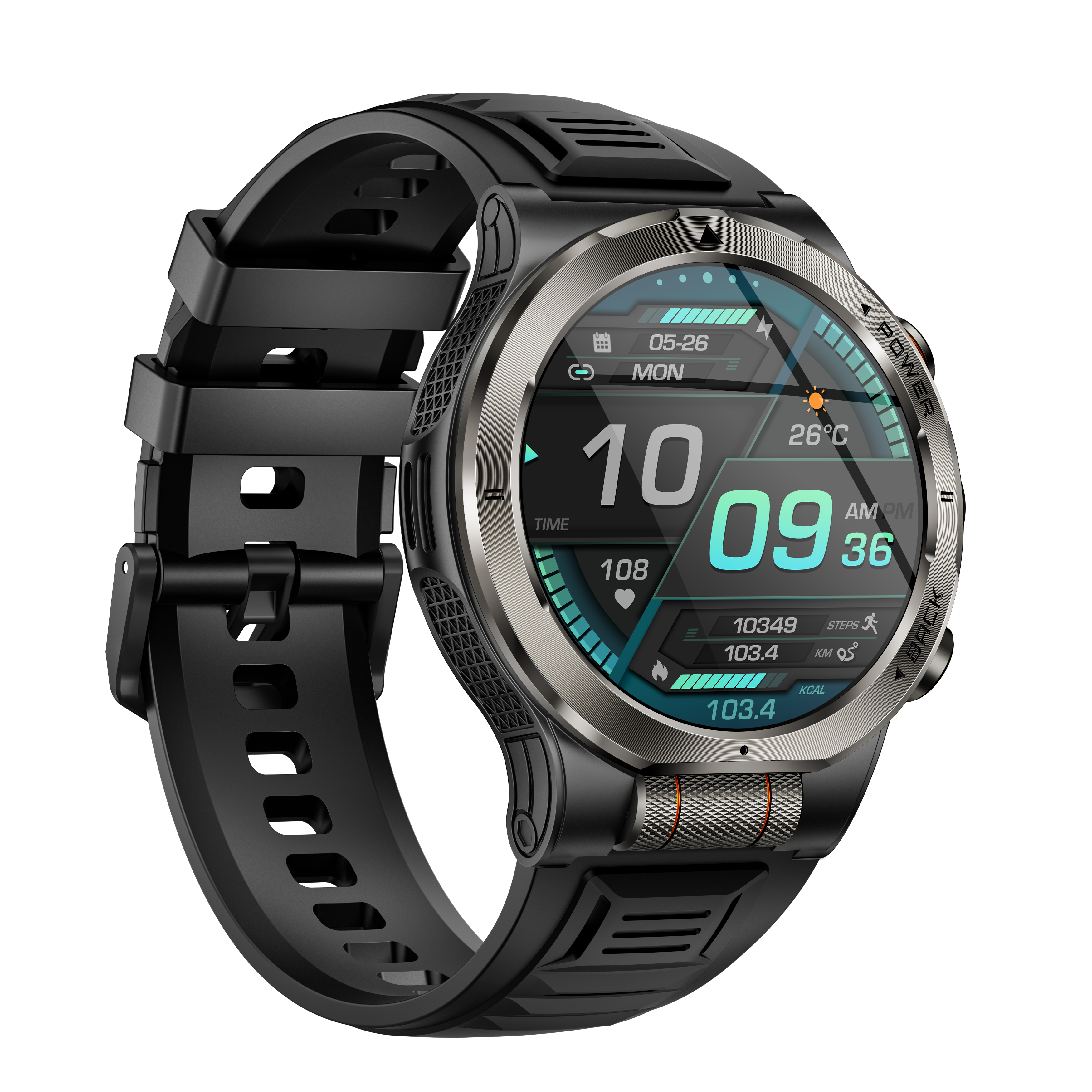 Morrison IP68 Waterproof Luxury Outdoor Sports AMOLED Smart Watch with Bluetooth Call & Flashlight