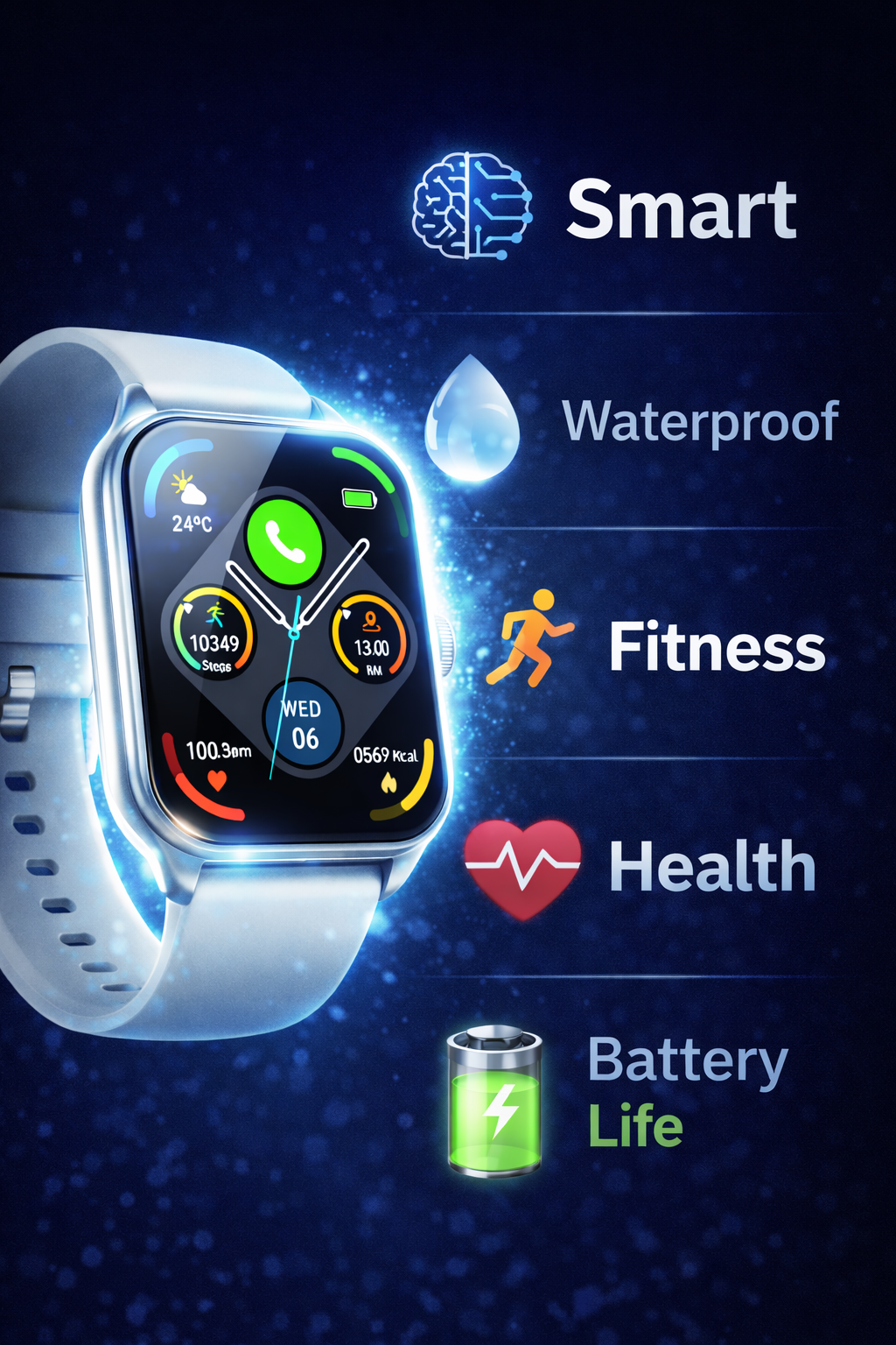 Morrison IP68 Waterproof Fashion Sports Smart Watch 1.83'' Bluetooth Call Fitness Tracker