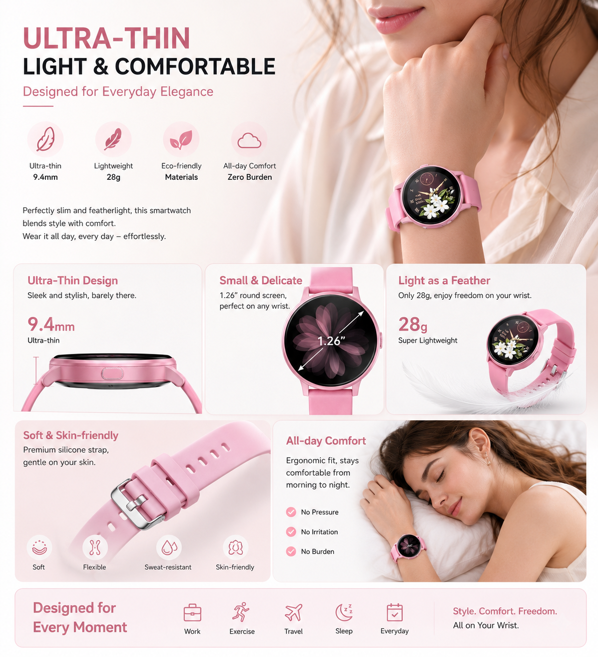 Morrison IP68 Waterproof Fashion Sports Elegant Luxury Smart Watch with Bluetooth Call and 126+ Sport Modes