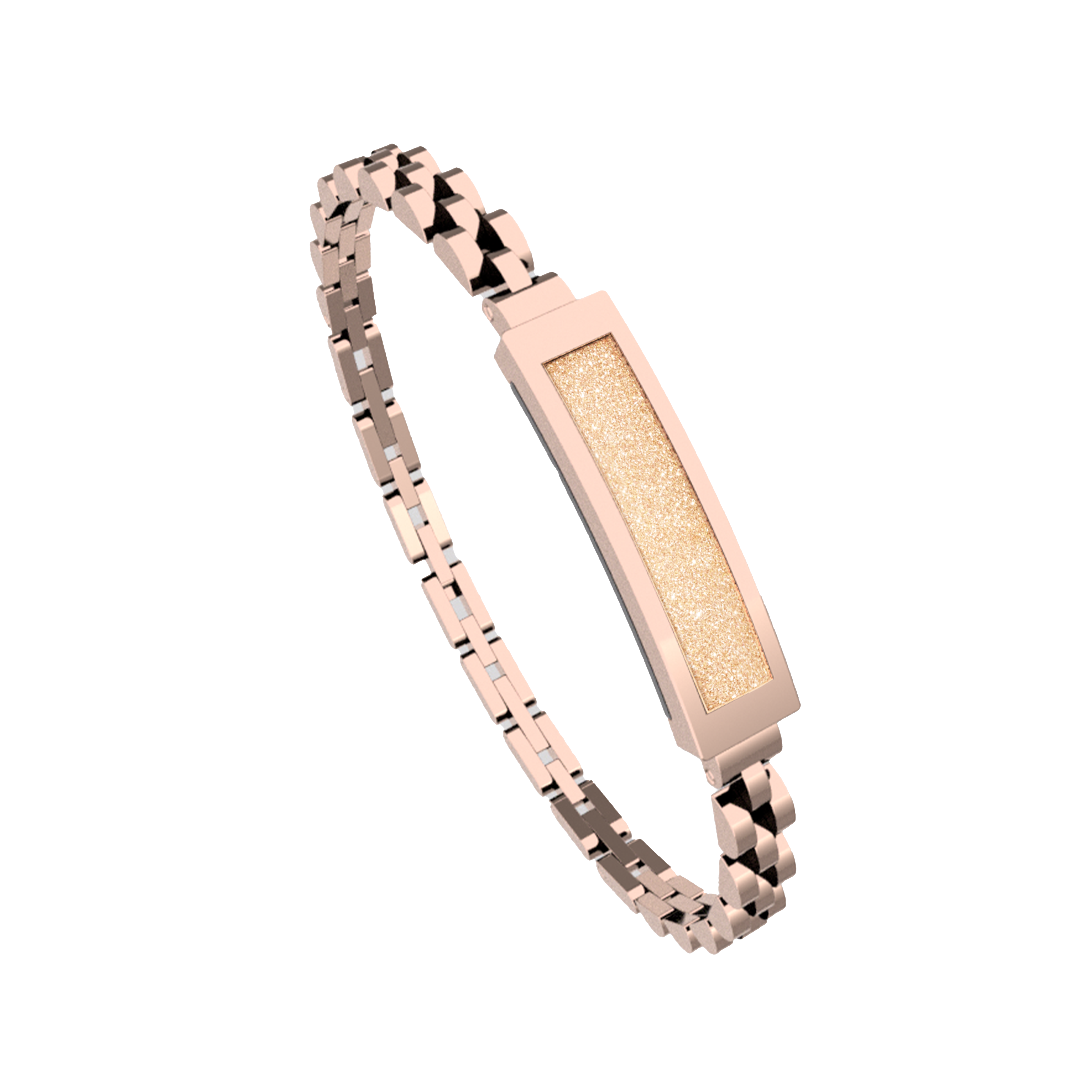 Luxury Women's Smart Bracelet – Rose Gold Zinc Alloy, Stainless Steel Strap, IP68 Waterproof, Health & Fitness Tracking