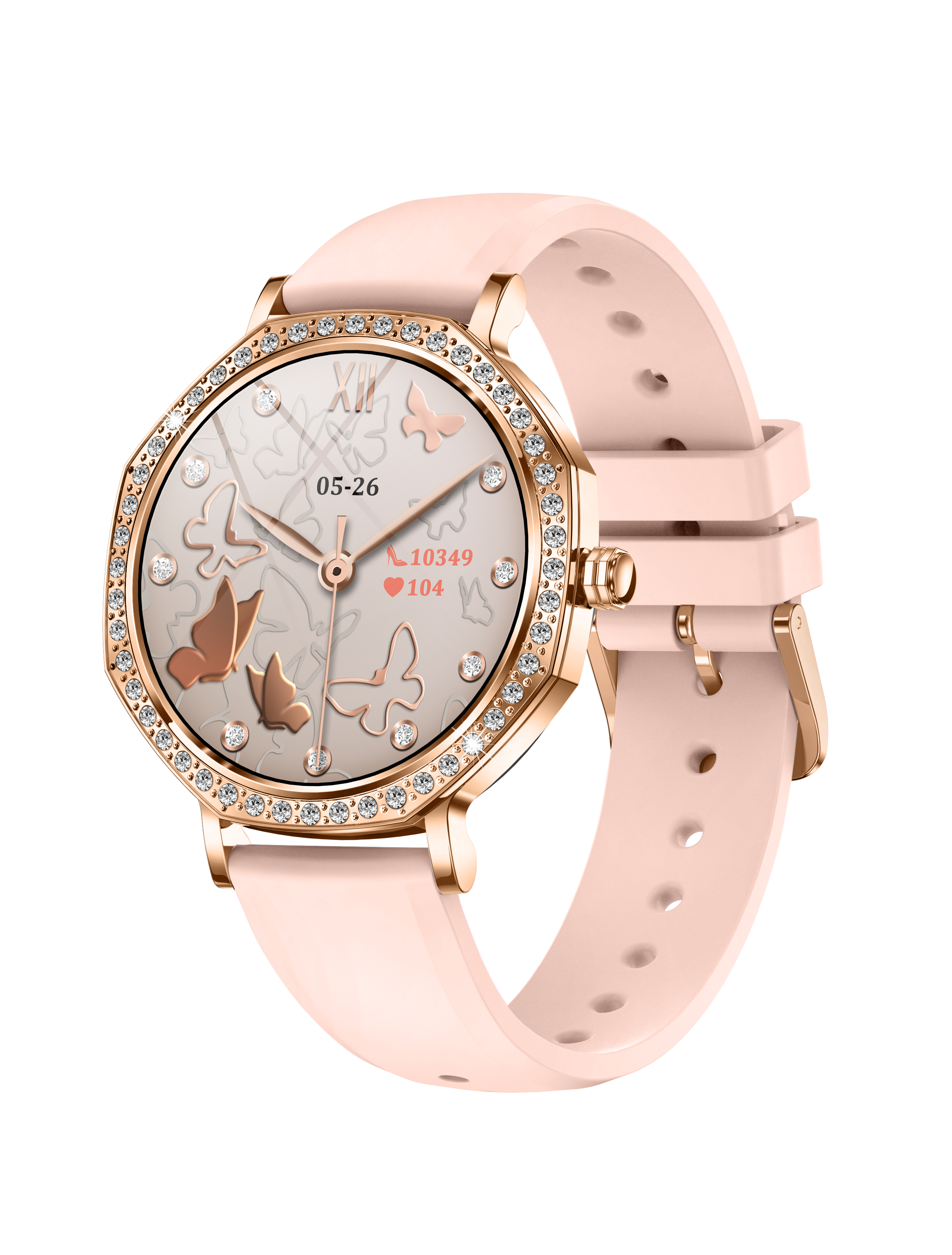 Luxury Women's AI Smartwatch with Diamond Bezel and AMOLED Display
