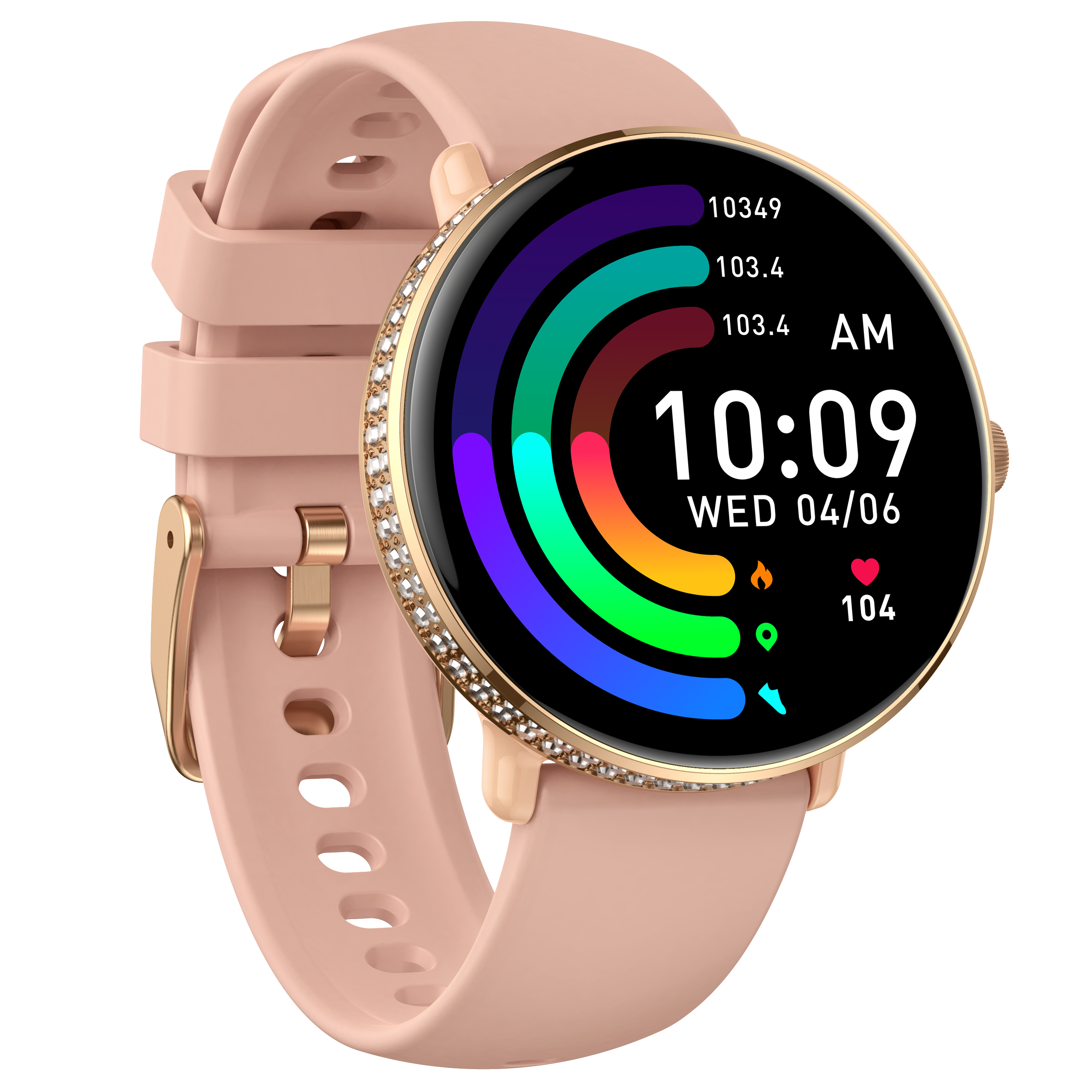 Luxury Women's Diamond-Embedded AMOLED Smartwatch with Calling Function