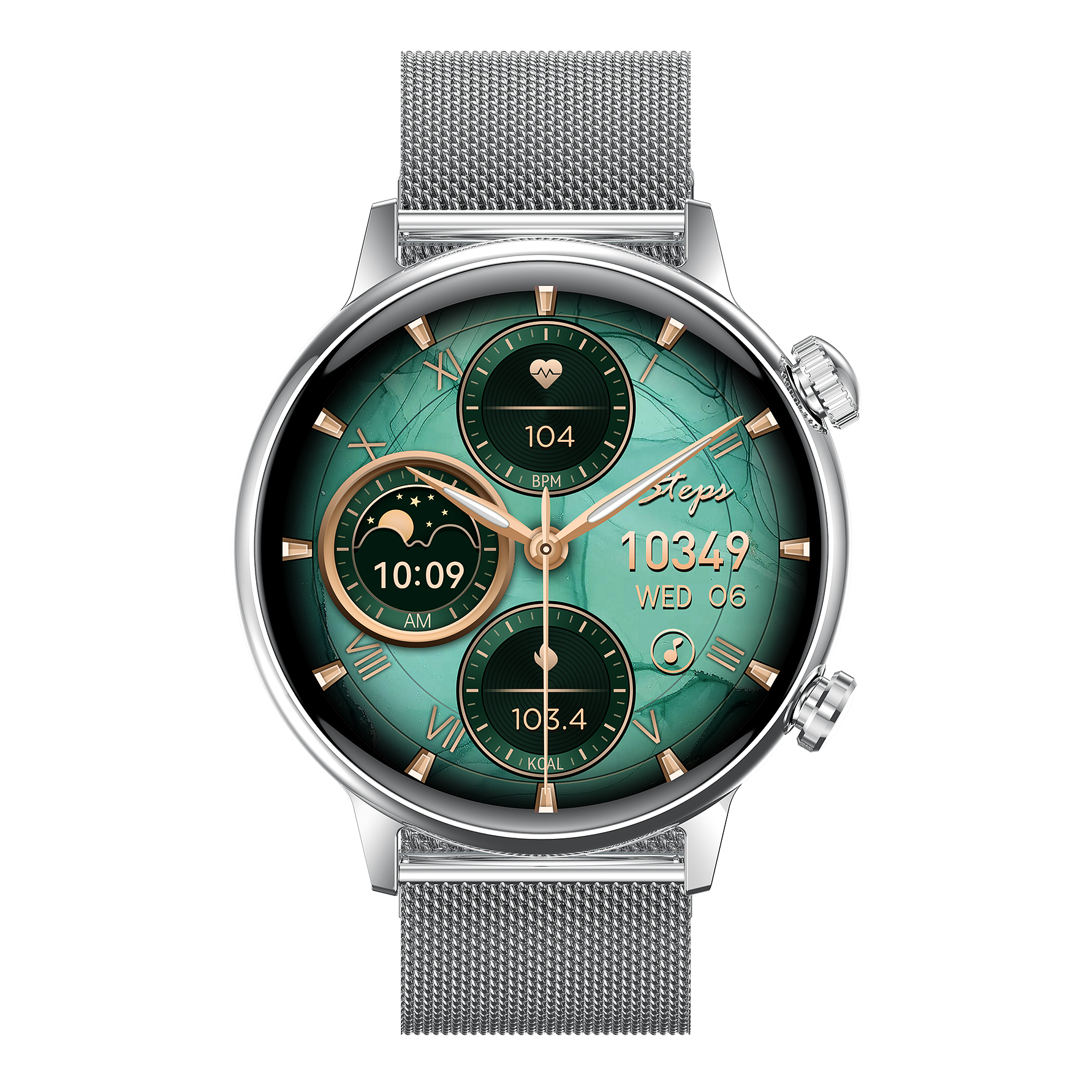 Luxury Slim Round AMOLED Smartwatch for Women, 1.19