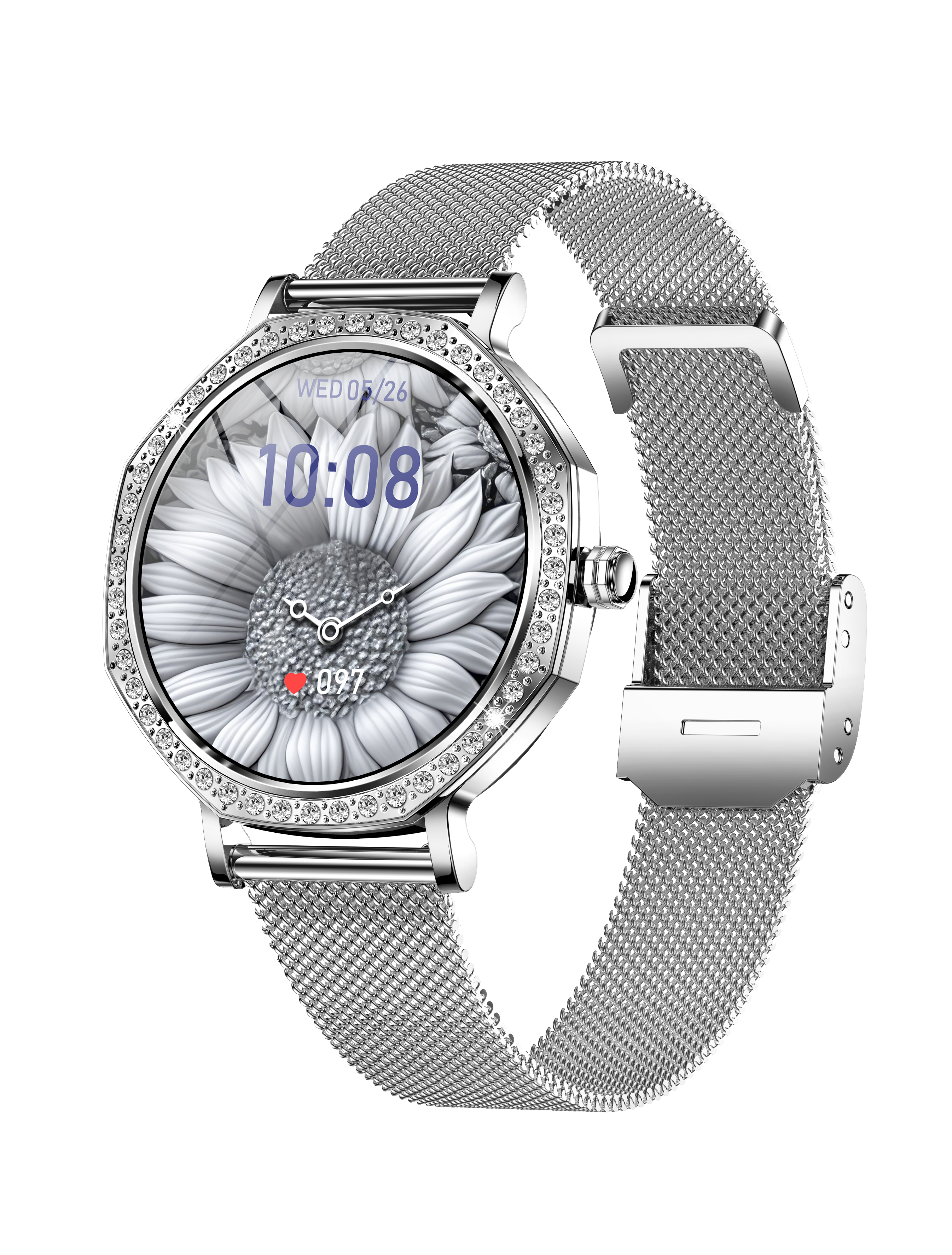 Luxury Diamond Slim Women Smartwatch with AMOLED Display & Voice Assistant