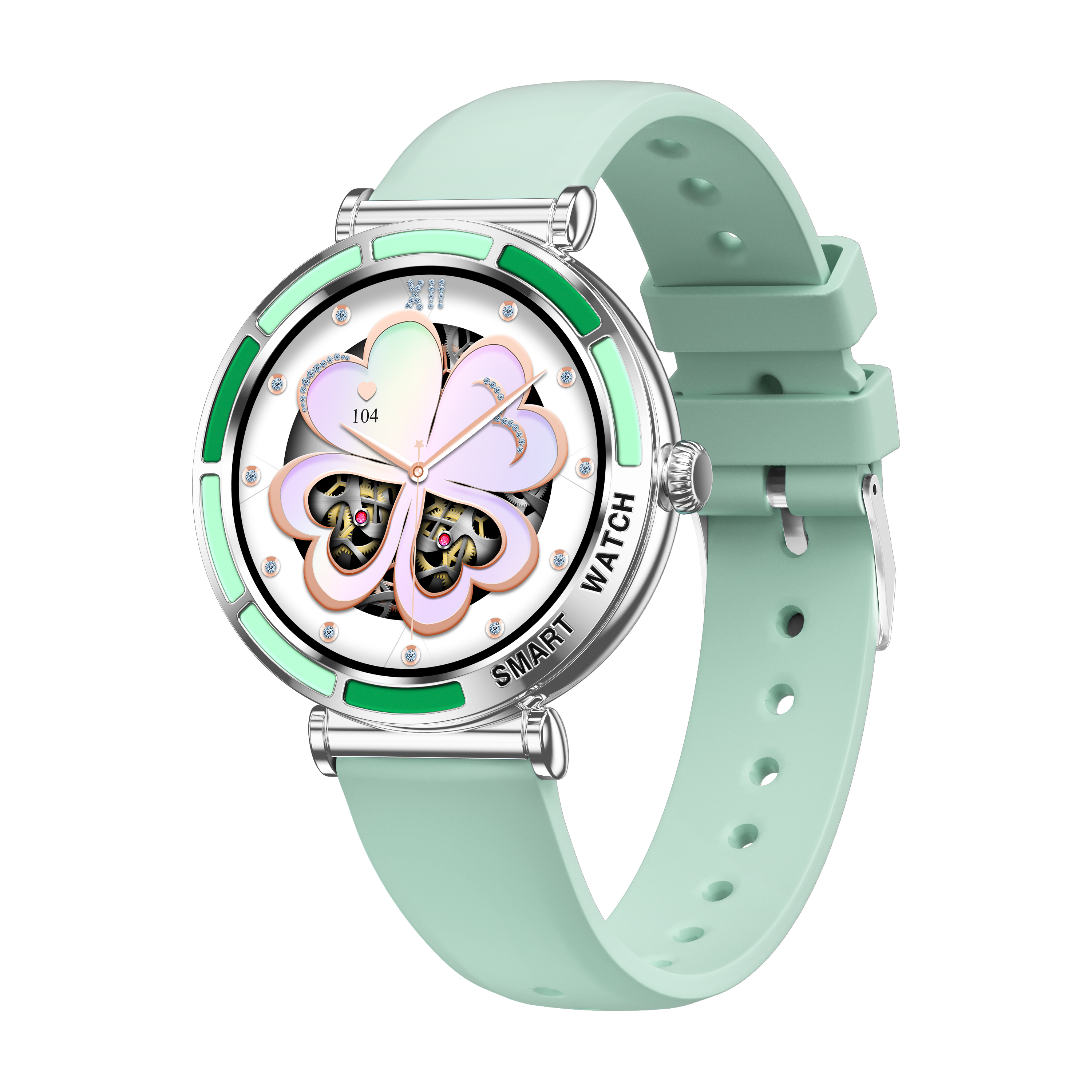 Luxury Ladies Smart Watch with Floral Dial & Health Monitoring