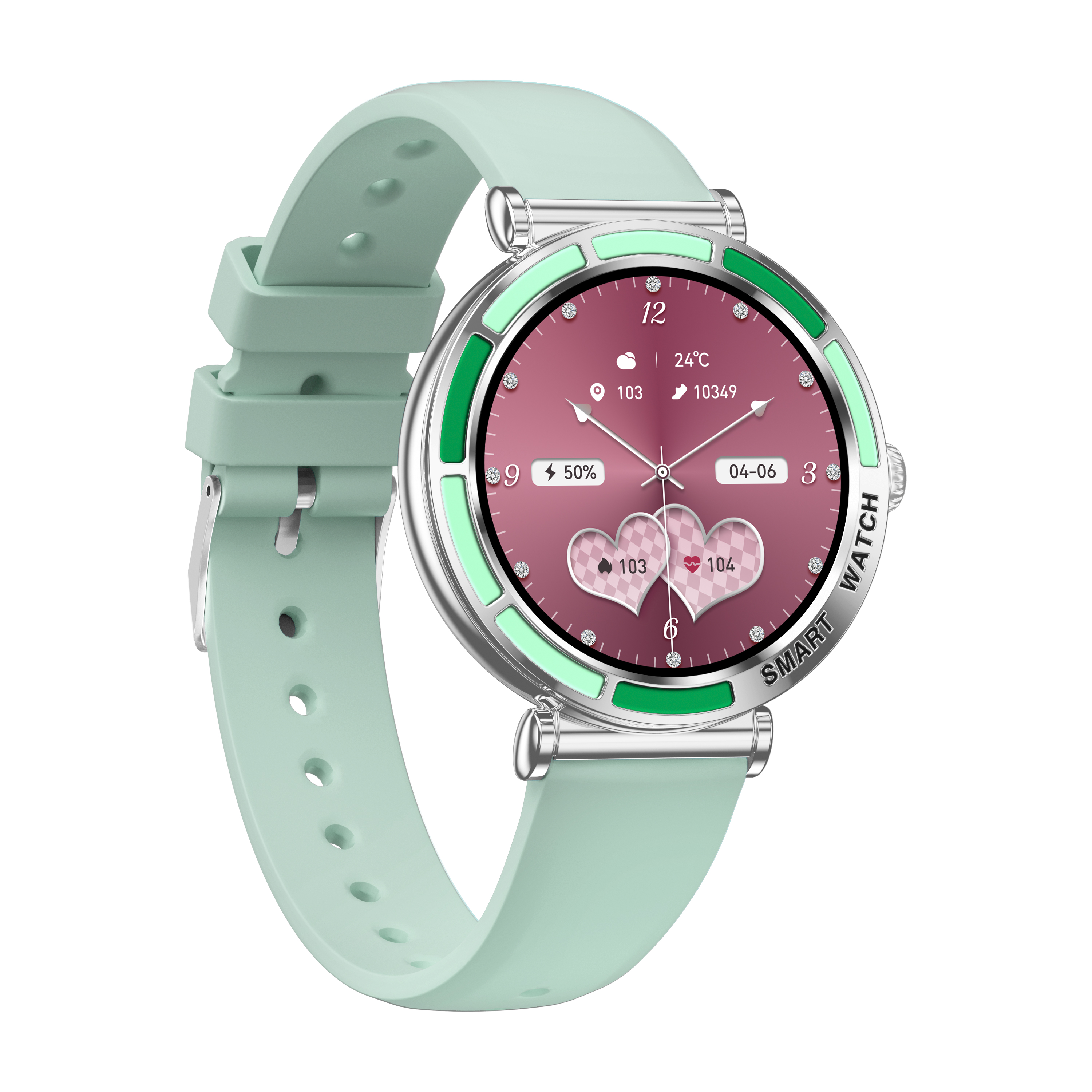 Luxury Ladies Smart Watch with Floral Dial & Health Monitoring
