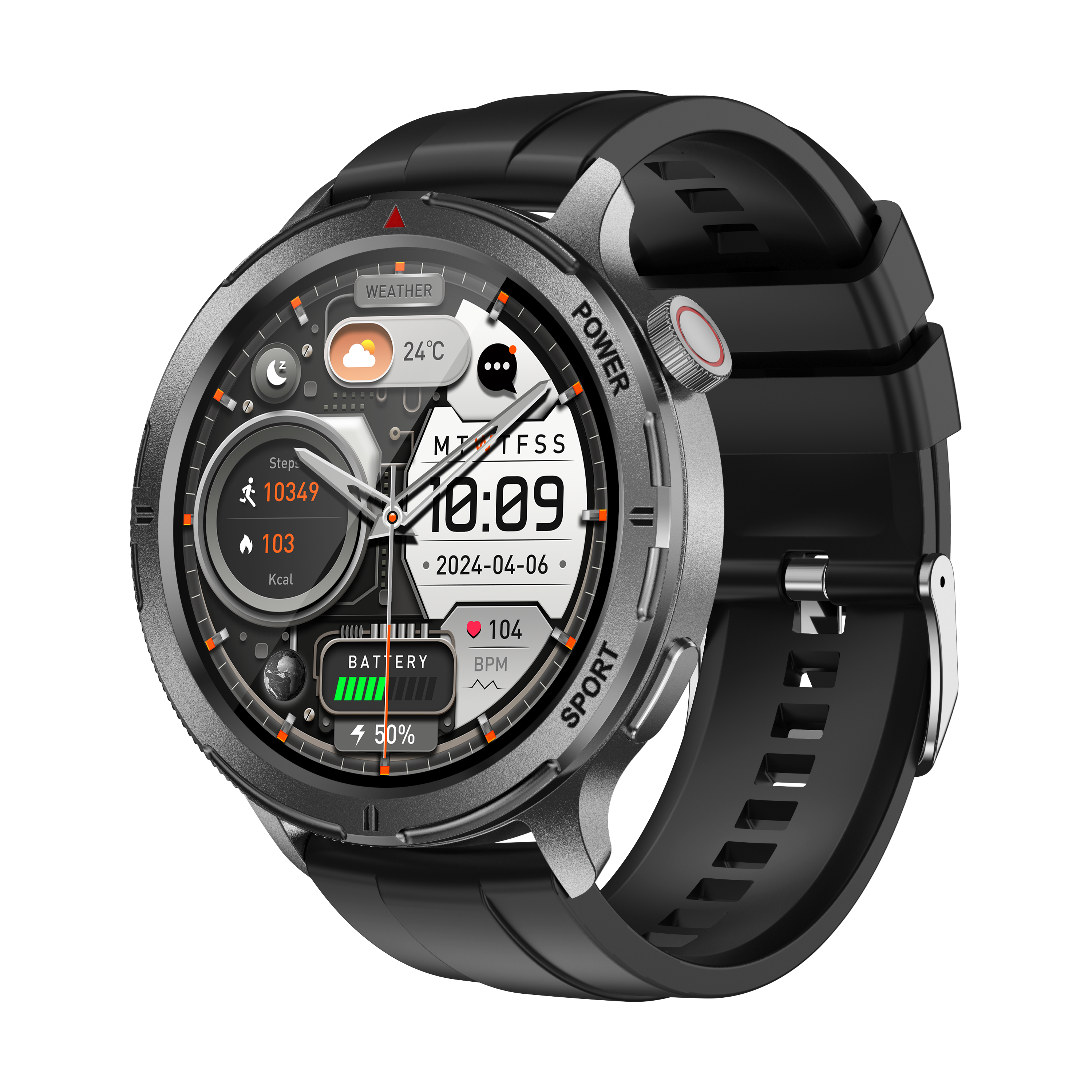 Premium Men's Smartwatch with Replaceable Bezel and AMOLED Display