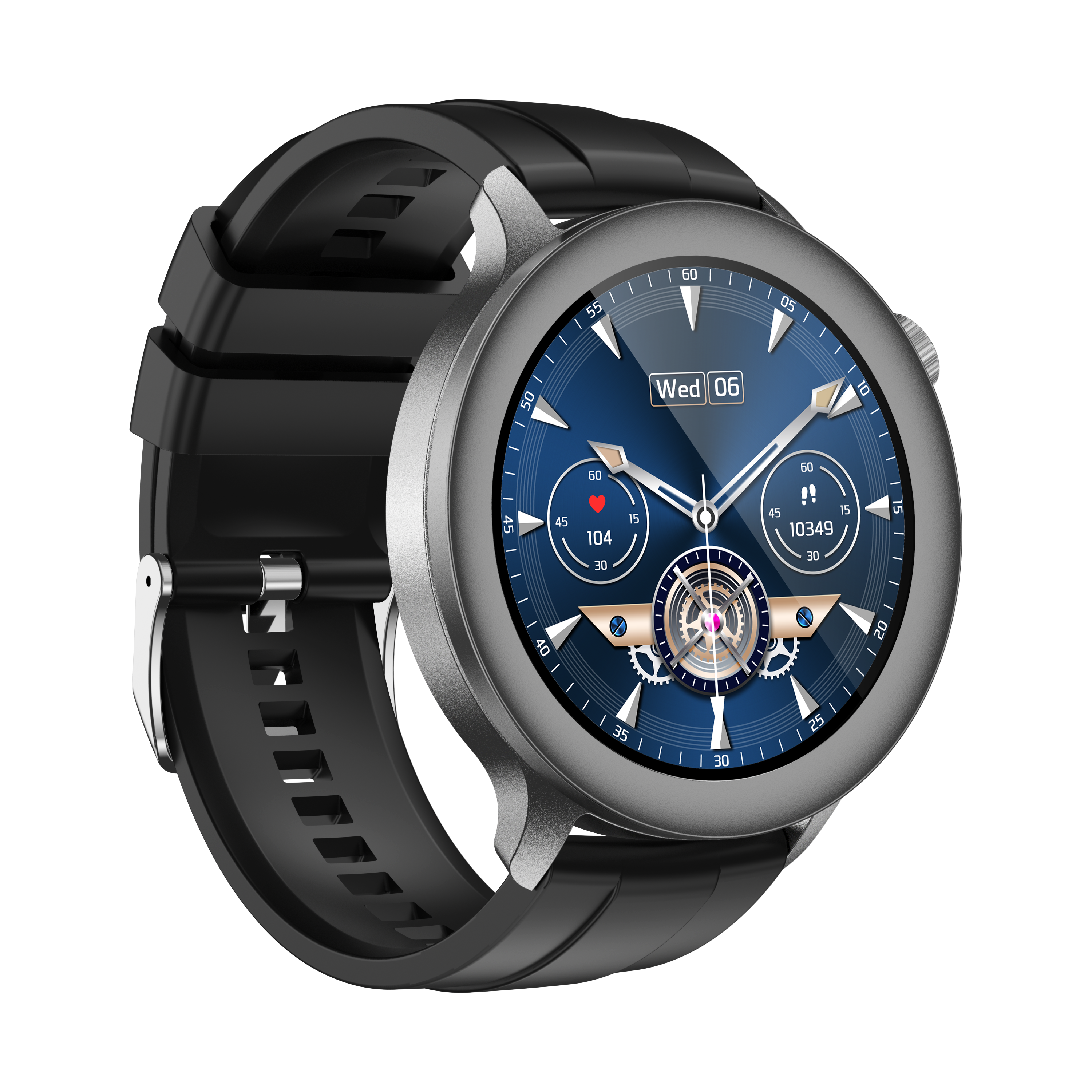 Men’s Smartwatch with Replaceable Bezels and Rotating Crown – 1.43
