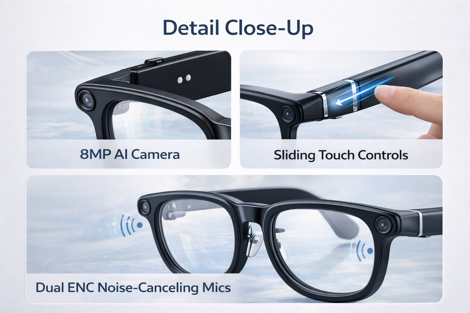 Morrison New Gen AI Voice Control Portable Bluetooth HD POV Video Shooting Vlog Cycling Smart Glasses