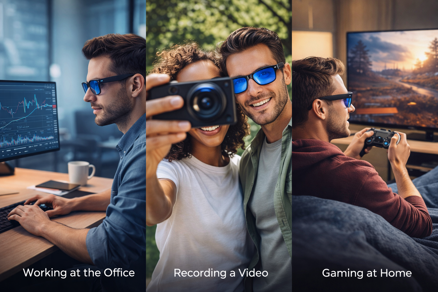 Morrison AI Smart Glasses with 8MP Camera OIS Bluetooth Call WiFi Photo Transfer