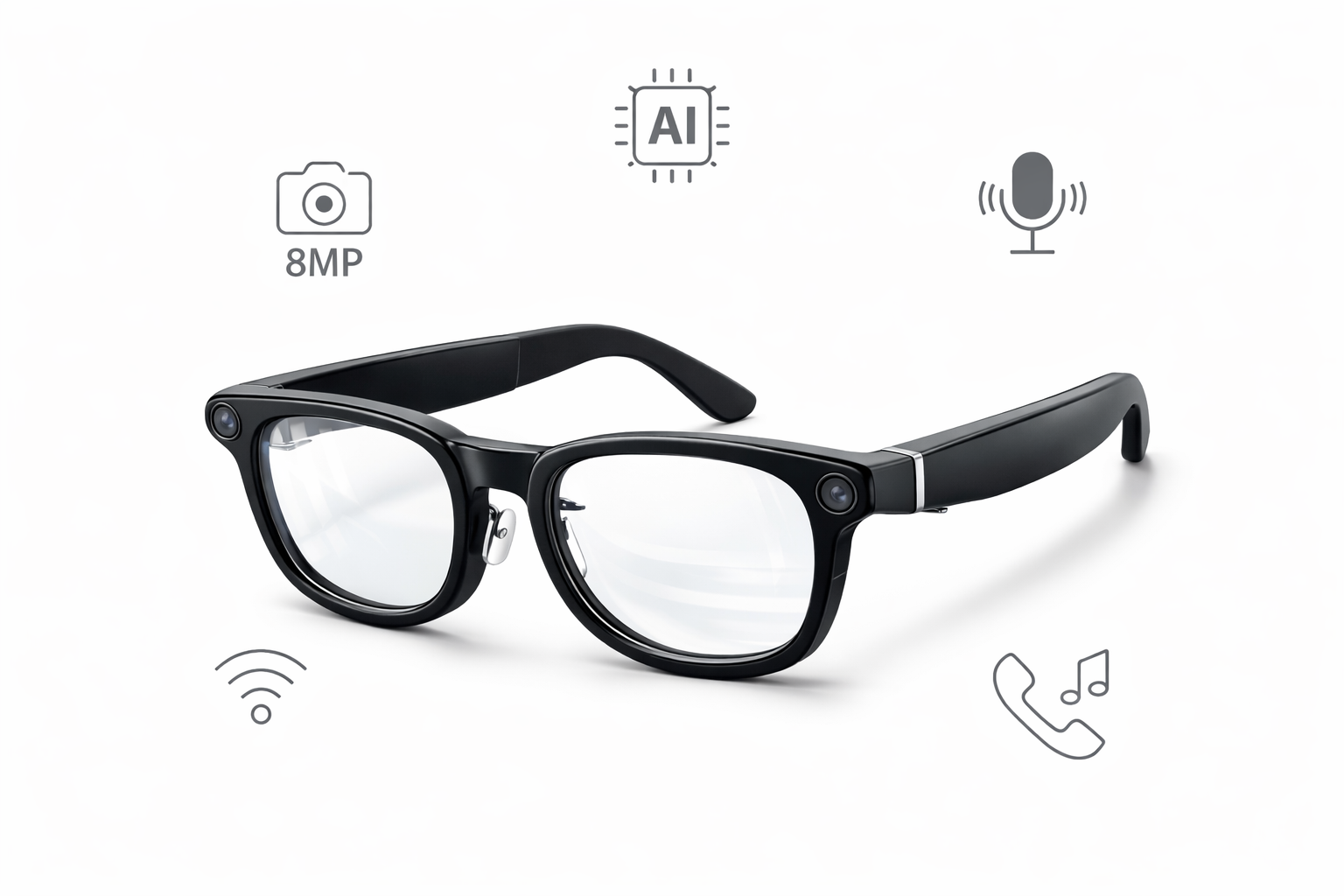 Morrison New Gen AI Voice Control Portable Bluetooth HD POV Video Shooting Vlog Cycling Smart Glasses