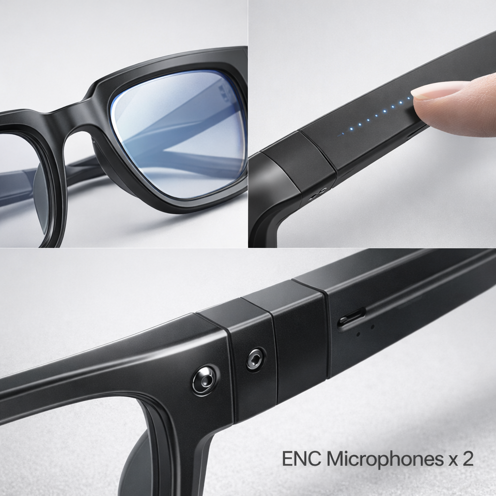 Morrison AI Smart Glasses HD 8MP Camera Bluetooth Portable Vlog Video Recording Glasses