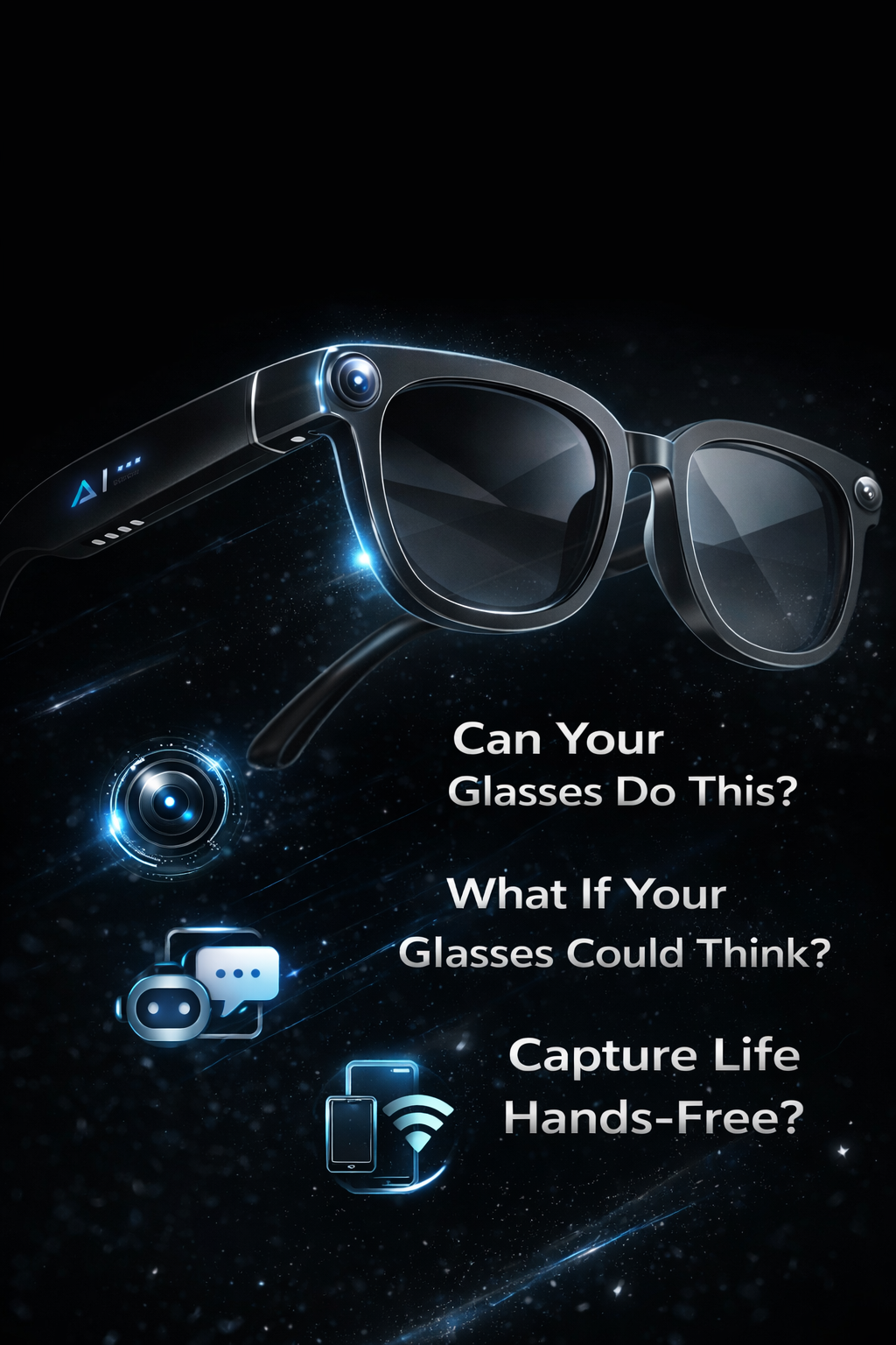 Morrison AI Smart Glasses 13MP HD Camera Portable Bluetooth Vlog POV Shooting Glasses