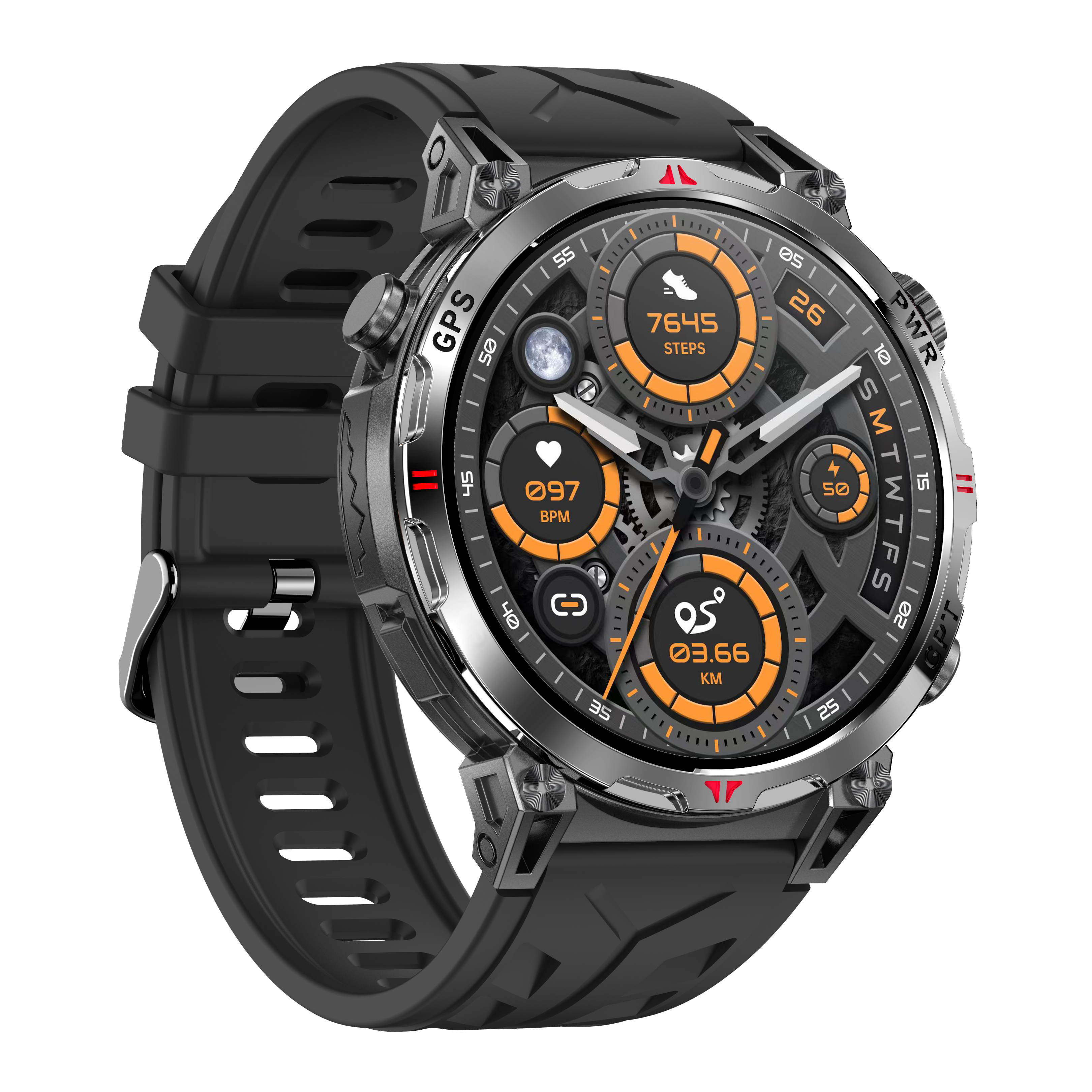 AI GPS Outdoor Sports Smartwatch with AMOLED Display, Voice Assistant & 3ATM Waterproofing