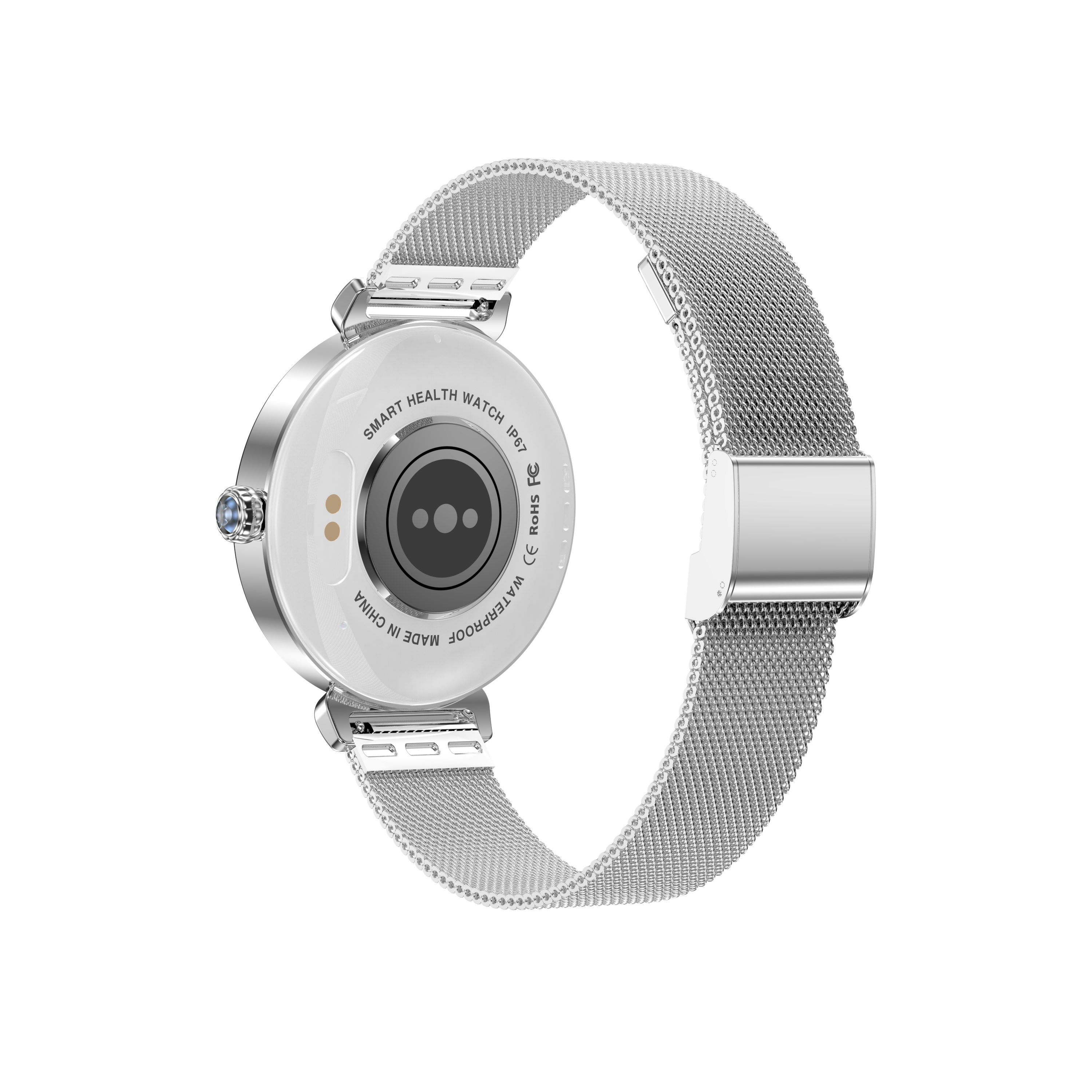 Women's AMOLED Smartwatch – 1.28'' Display, Diamond-Embedded, IP68 Waterproof
