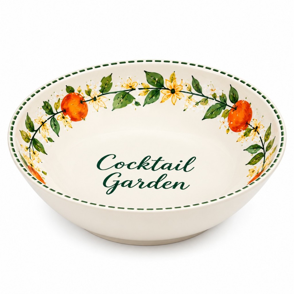 11 Inch Floral Melamine Serving Bowl – Citrus Garden Large S