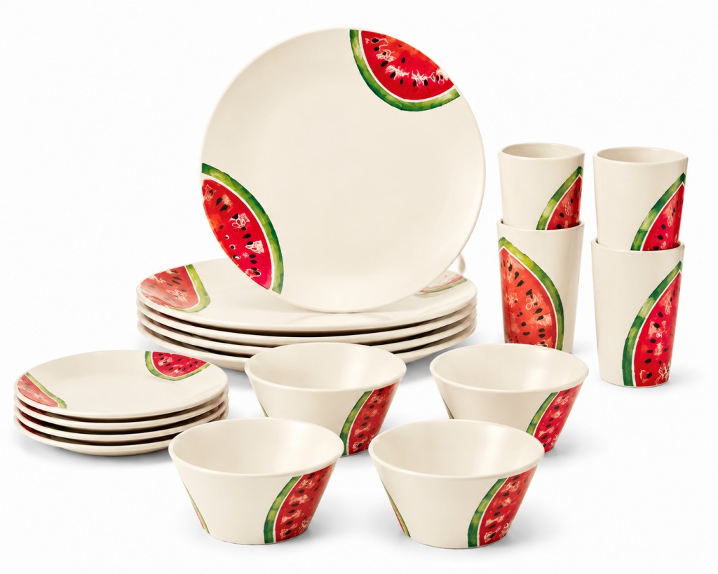 Watermelon Melamine Dinnerware Set 16 Piece