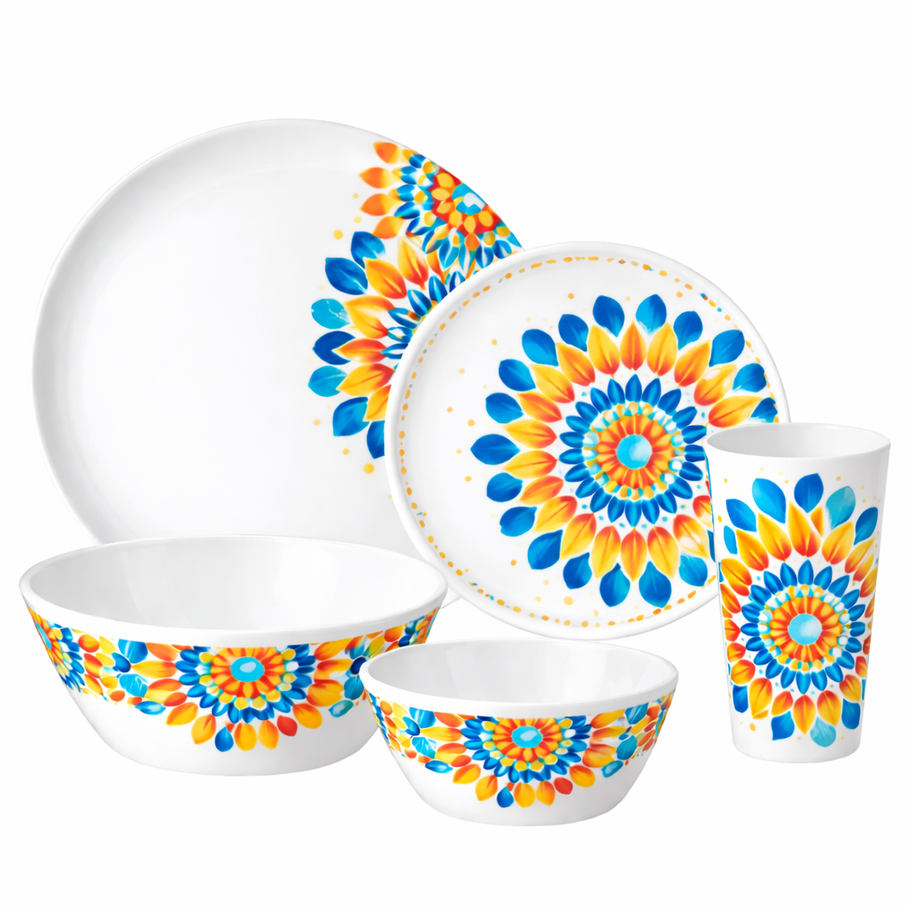 Boho Mandala Melamine Dinnerware Set Wholesale | Colorful BP